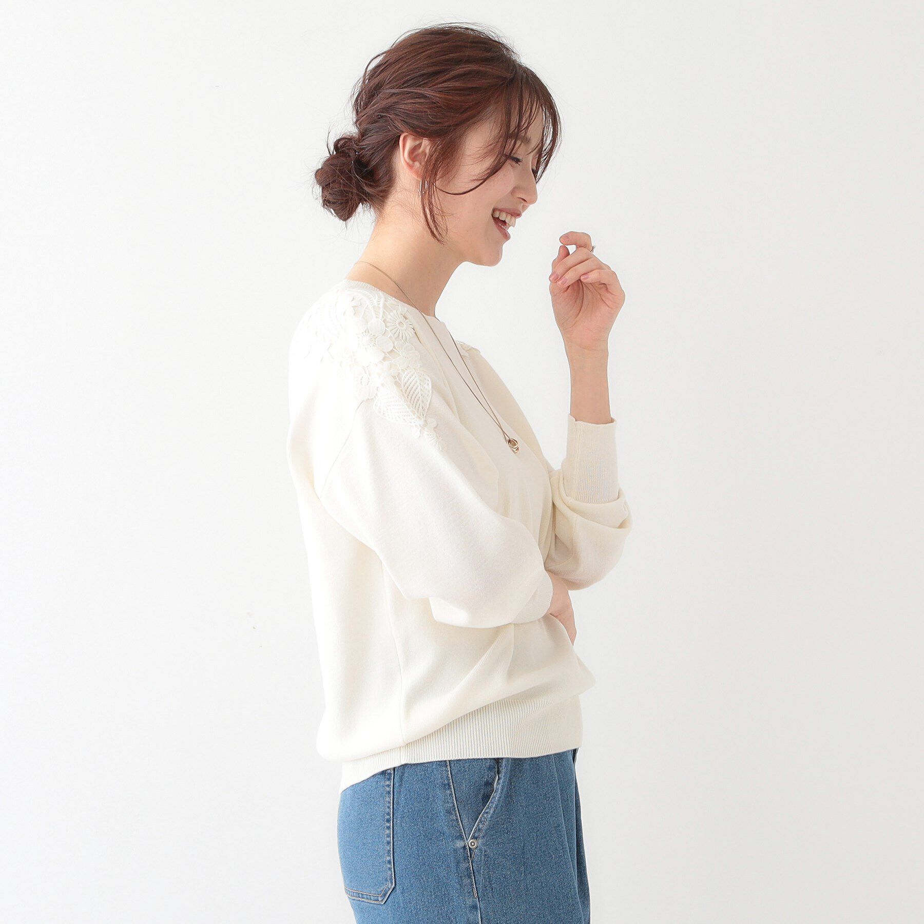 SHOO･LA･RUE「肩レースが差をつける デザインニット」|ニット・セーター|