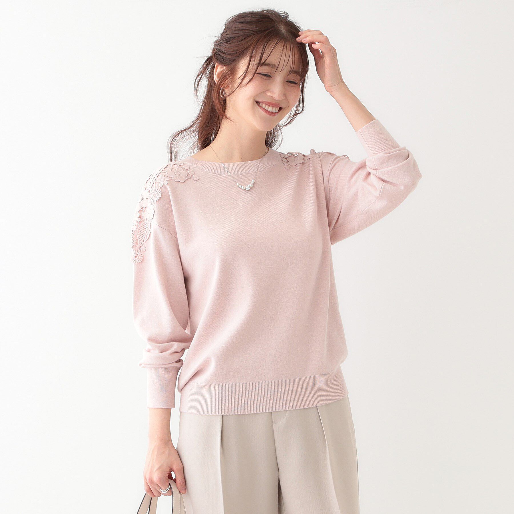 SHOO･LA･RUE「肩レースが差をつける デザインニット」|ニット・セーター|