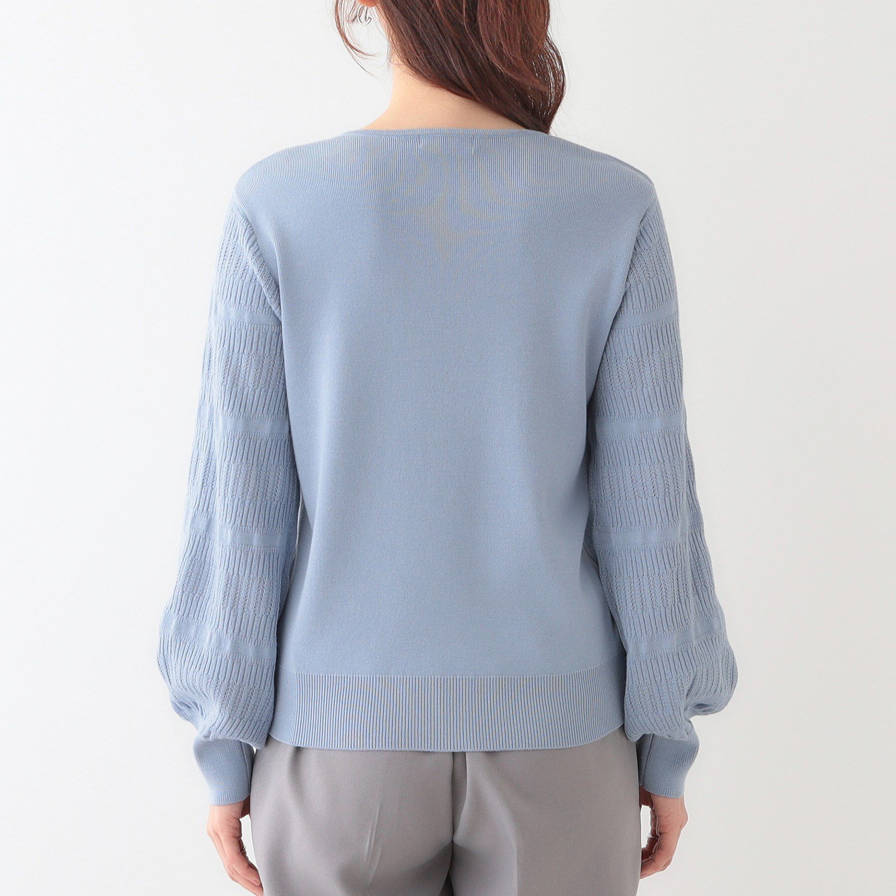 SHOO･LA･RUE「【S-LL】大人の上品コーデに お袖編み地切替 デザインニット」|ニット・セーター|