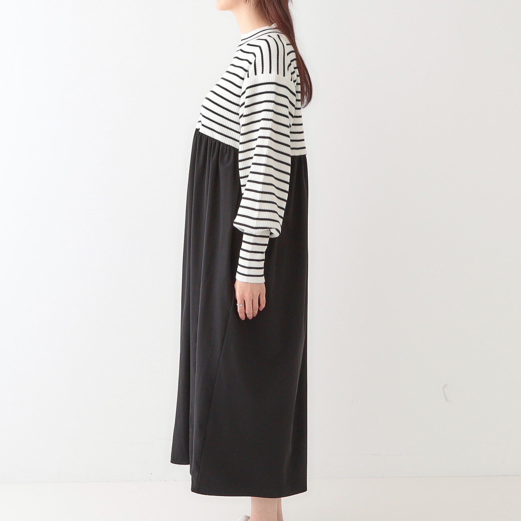 SHOO･LA･RUE「【S-LL】リブニットドッキングワンピース」|ワンピース|