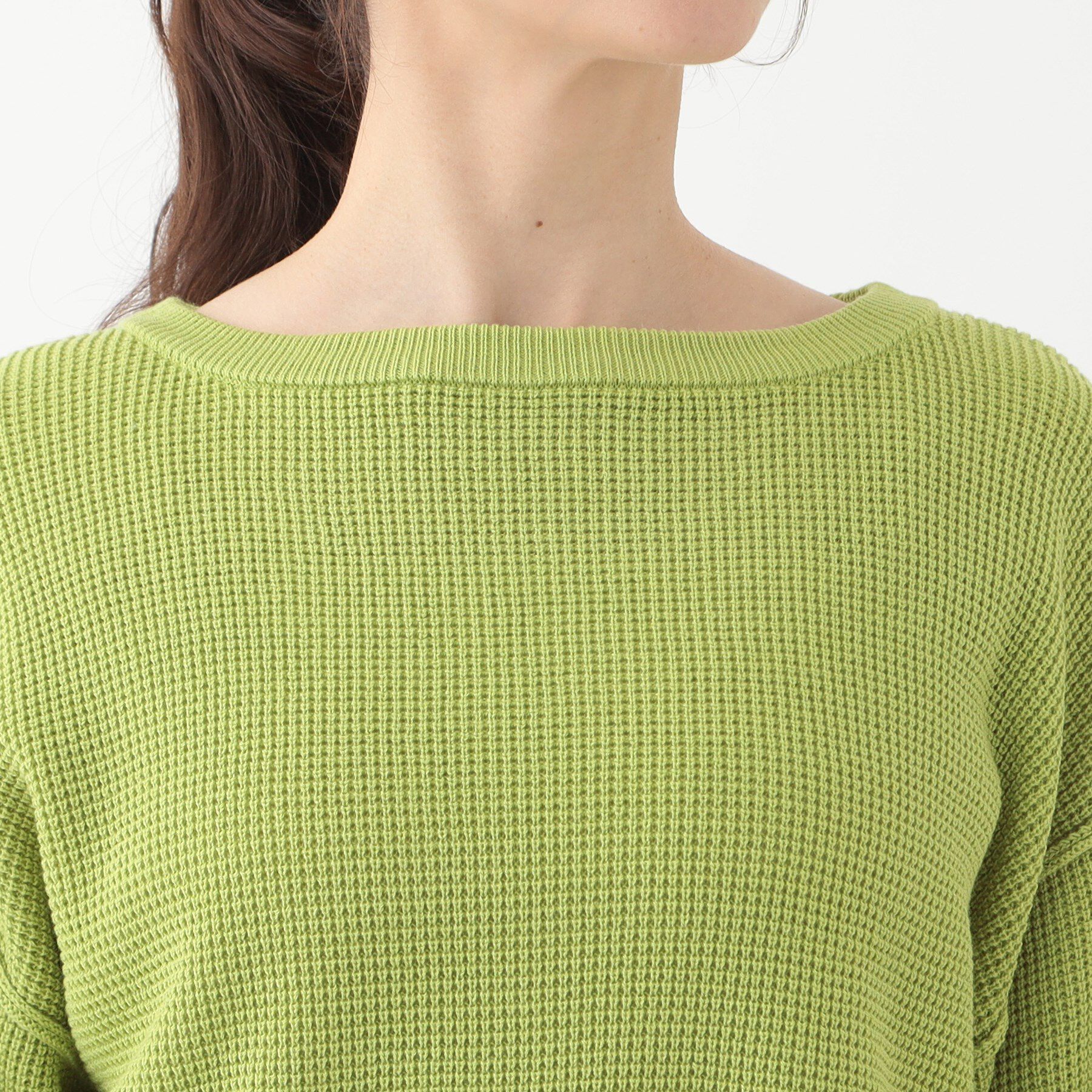 SHOO･LA･RUE「【洗える/S-LL】ワッフル編みが魅力な ドロップショルダーニット」|ニット・セーター|