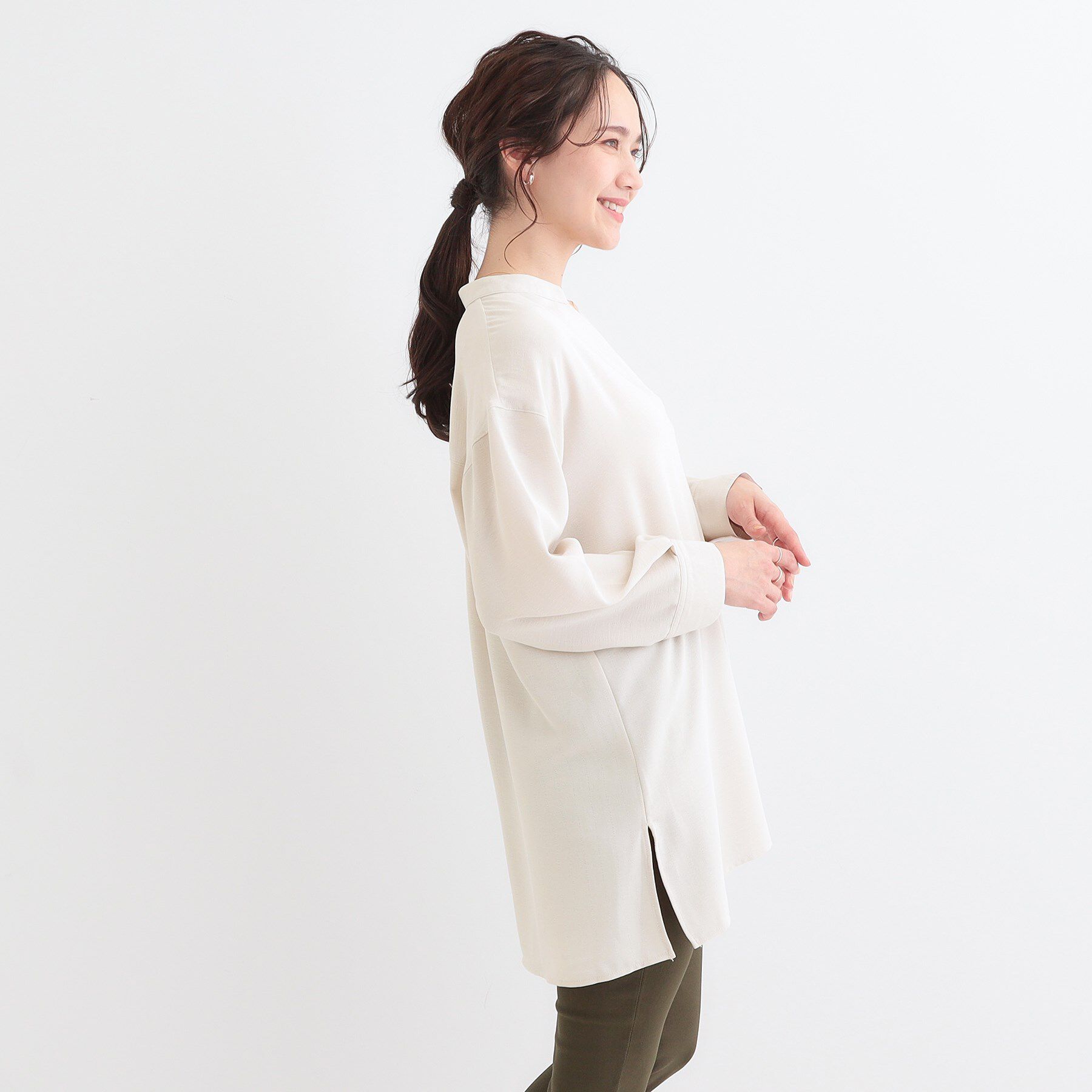 SHOO･LA･RUE「【洗える/S-LL】さらさらタッチが心地よい ゆったりチュニック」|チュニック|