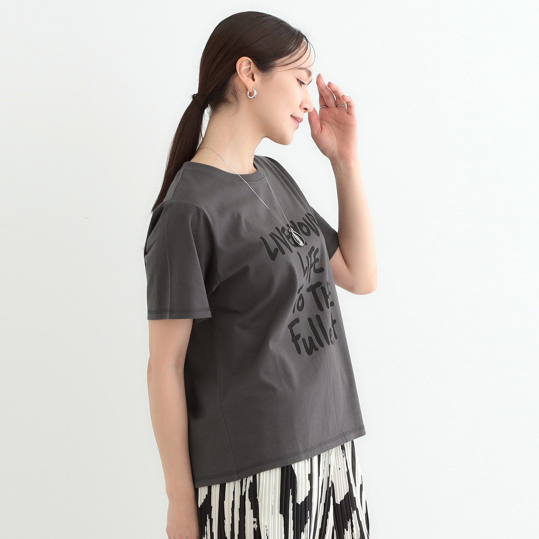 SHOO･LA･RUE「【洗える/S-LL】選べる4柄 プリントアソート ベーシックTシャツ」|Tシャツ・カットソー|