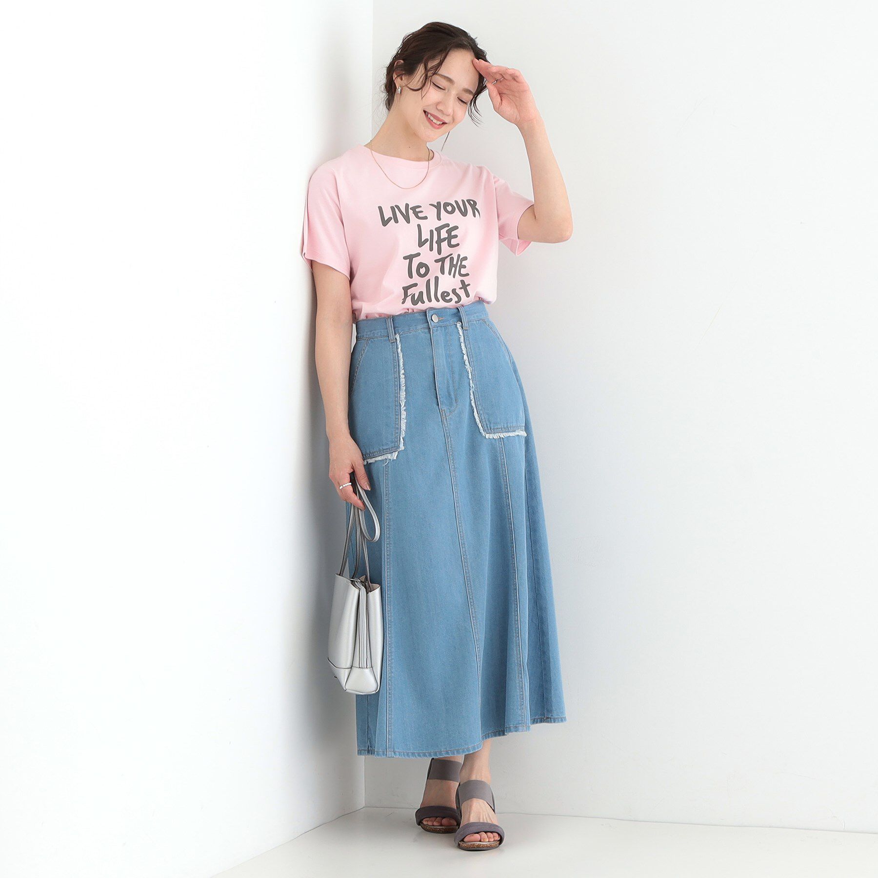 SHOO･LA･RUE「【洗える/S-LL】選べる4柄 プリントアソート ベーシックTシャツ」|Tシャツ・カットソー|