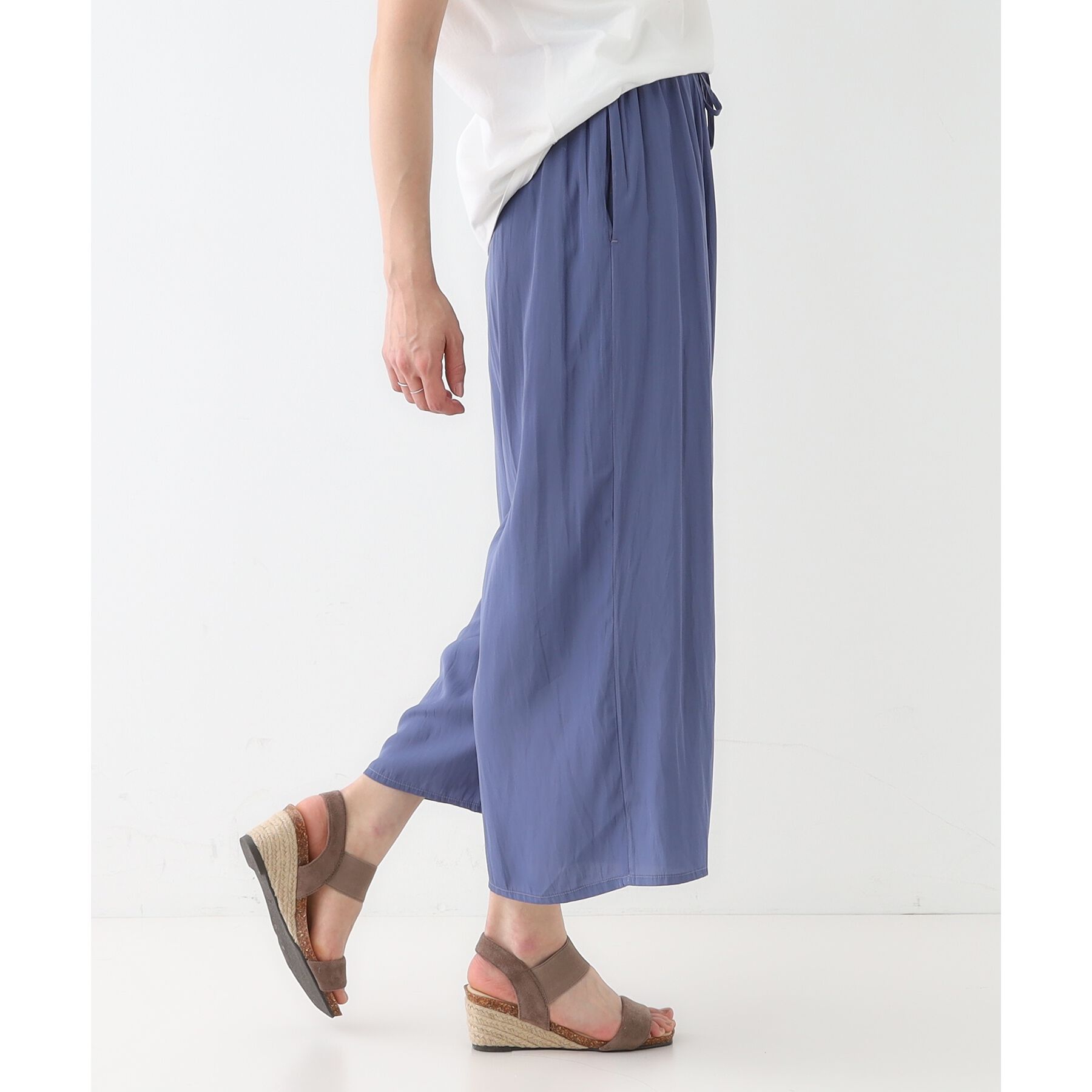 SHOO･LA･RUE「【高レビュー/着丈選べる】さらり柔らか マットサテンワイドパンツ」|その他|