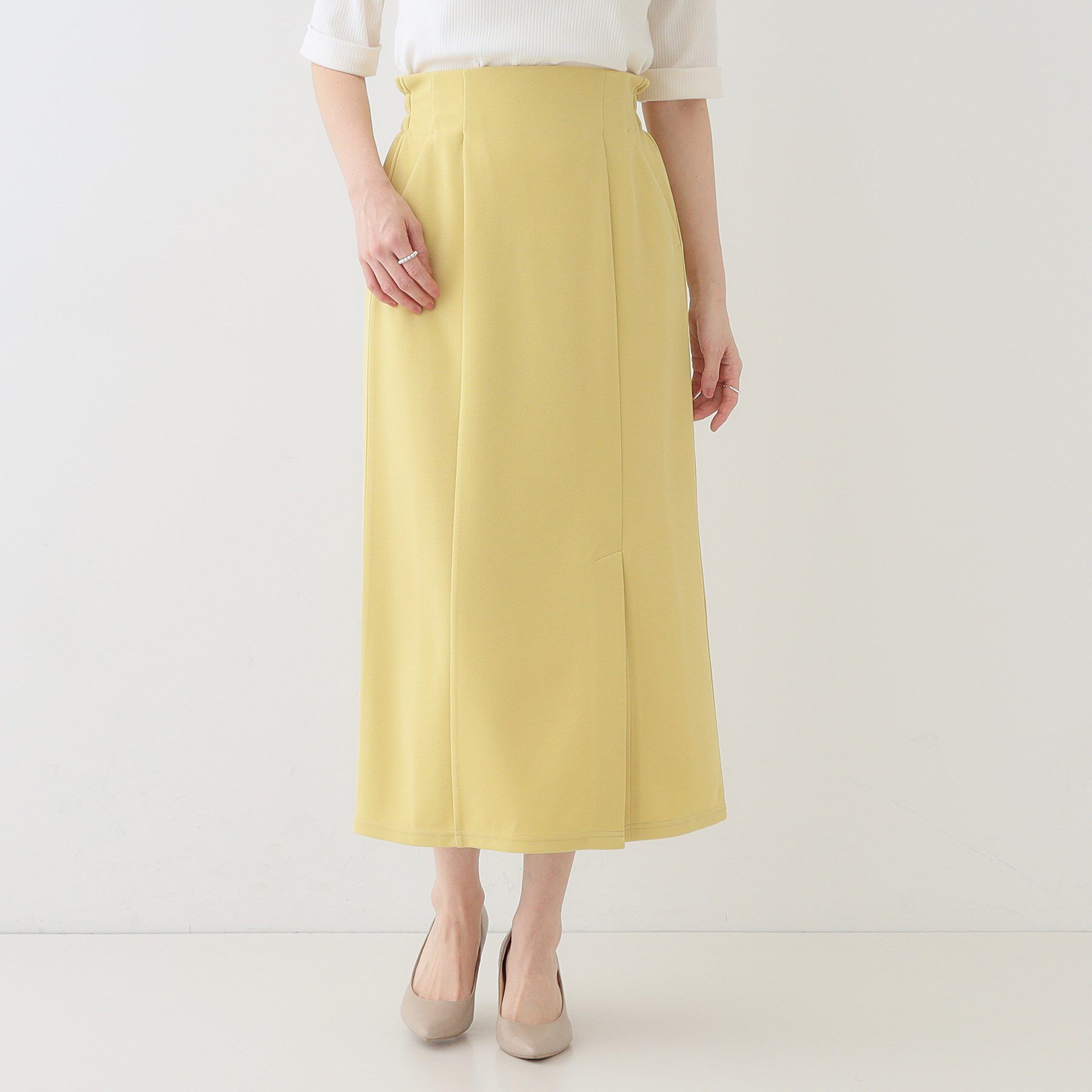 SHOO･LA･RUE「【洗える】洗濯後しわになりにくい カットジョーゼット ナロースカート」|スカート|