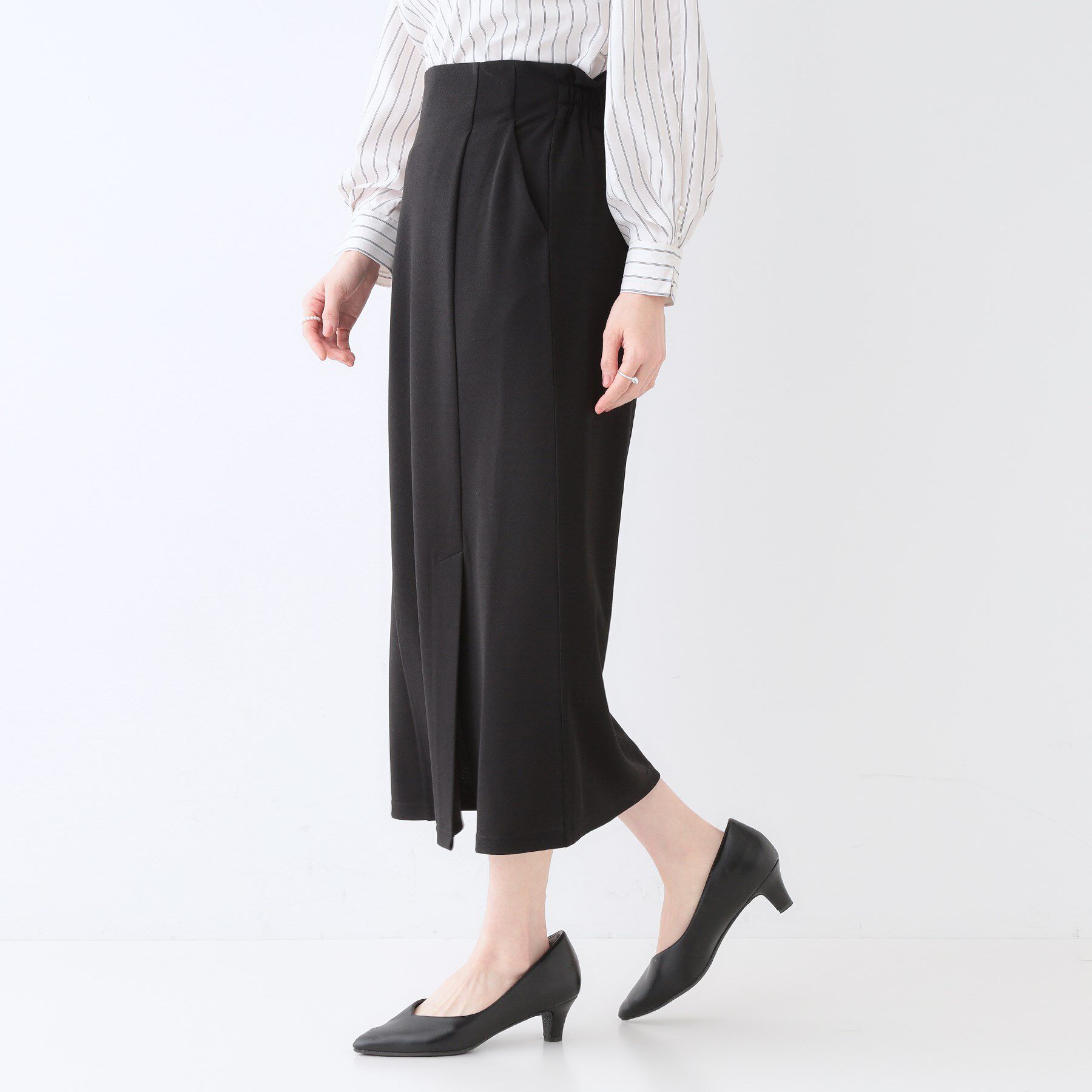 SHOO･LA･RUE「【洗える】洗濯後しわになりにくい カットジョーゼット ナロースカート」|スカート|