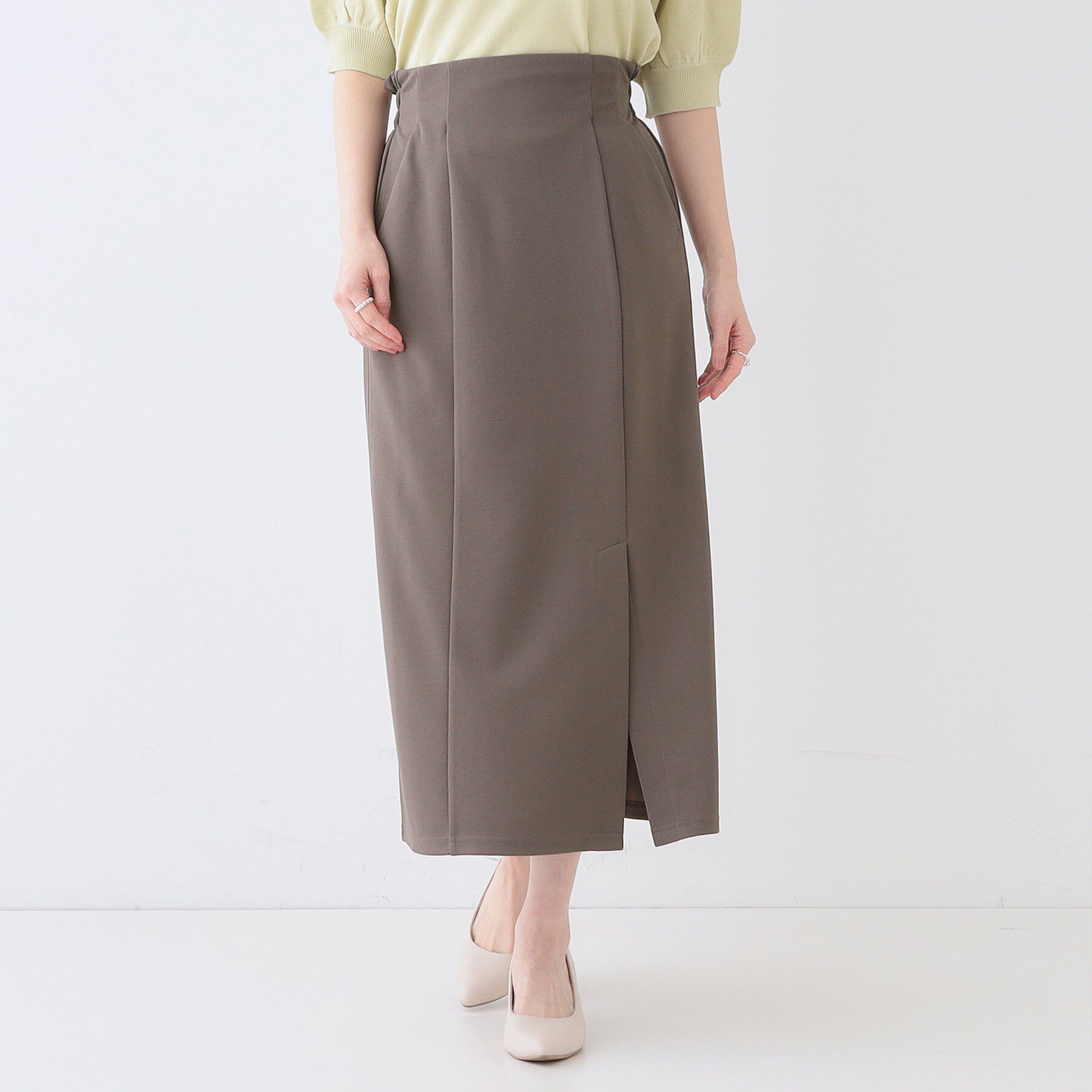 SHOO･LA･RUE「【洗える】洗濯後しわになりにくい カットジョーゼット ナロースカート」|スカート|