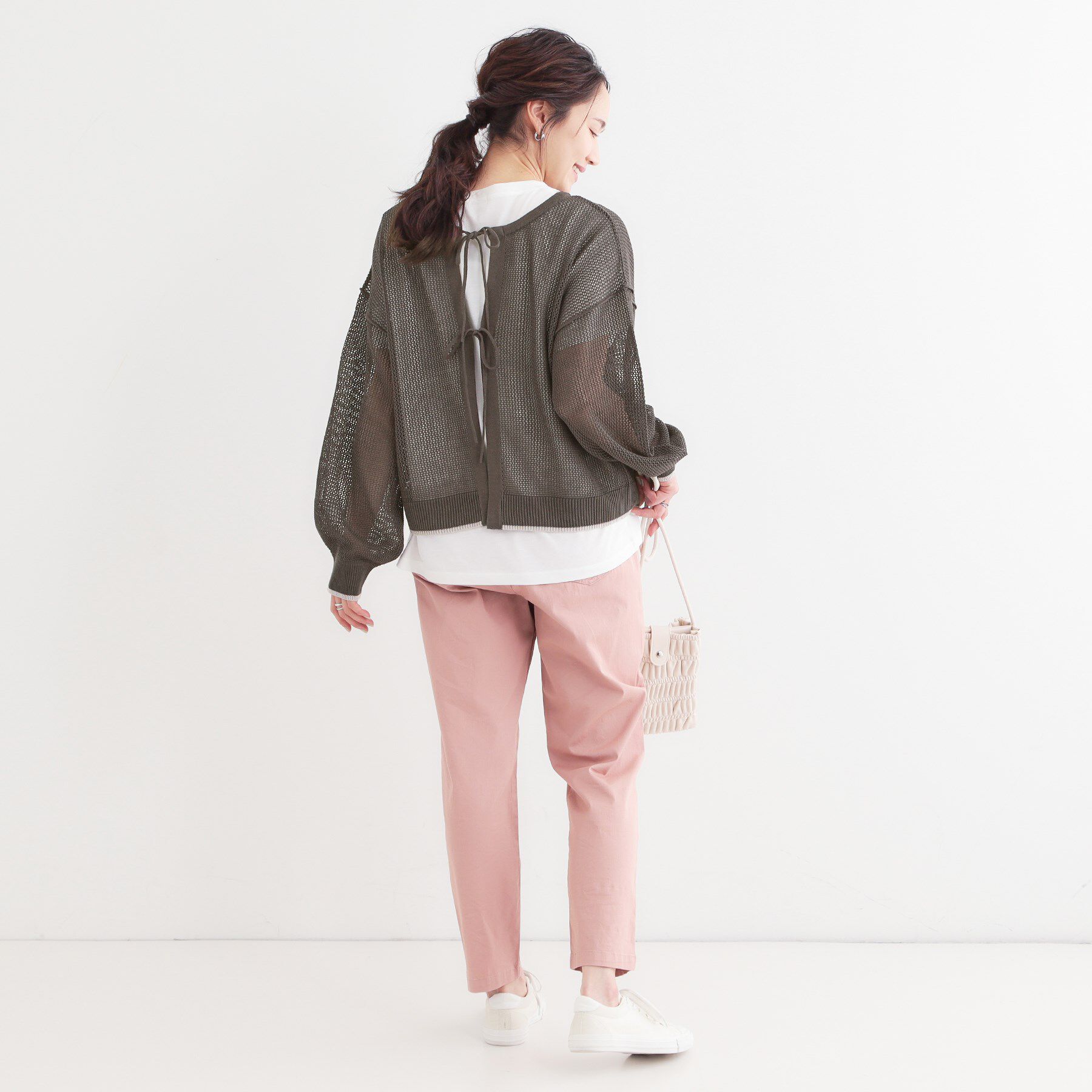 SHOO･LA･RUE「【S-LL/2点セット】前後2WAYで着られるメッシュニット＋ロゴTシャツ」|その他|