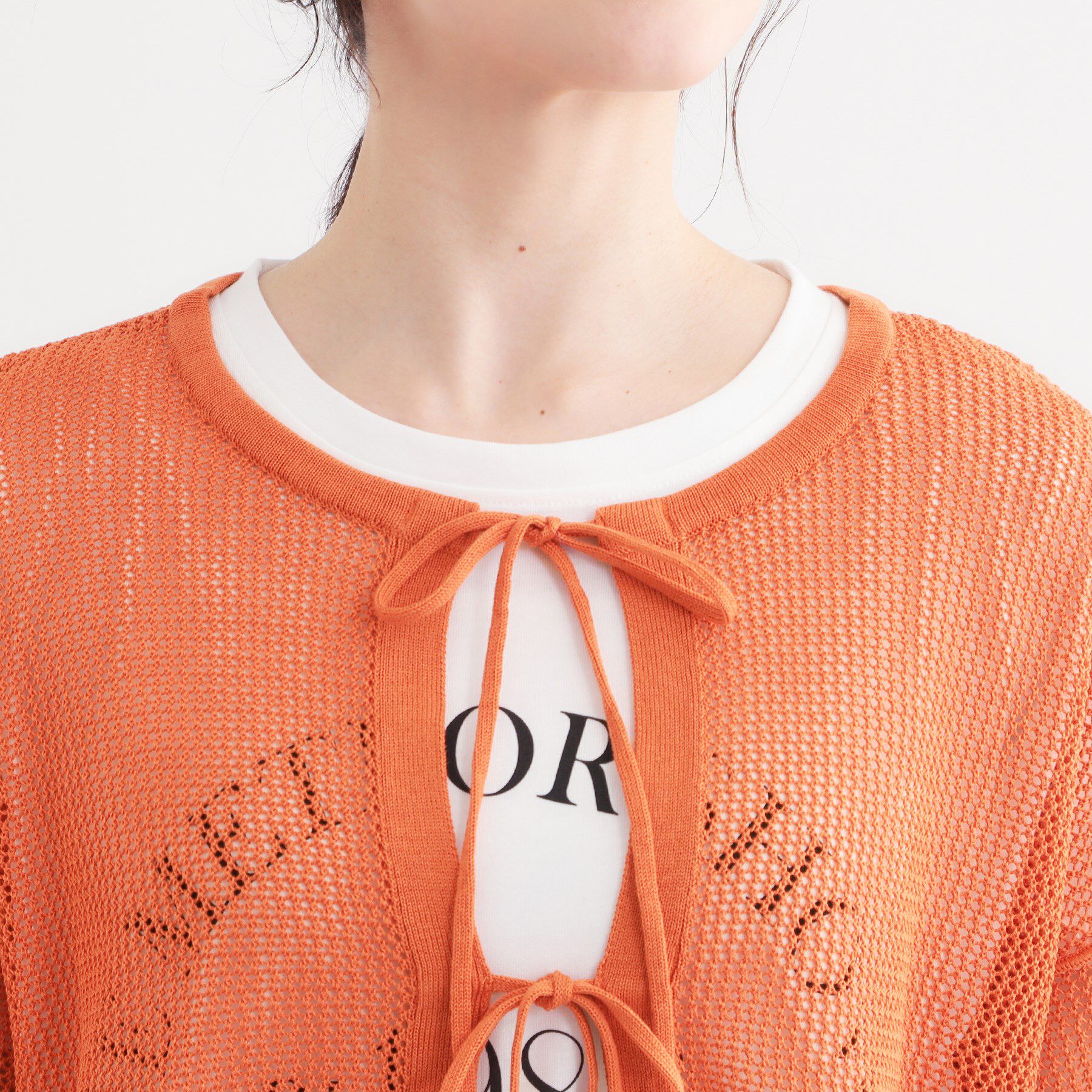 SHOO･LA･RUE「【S-LL/2点セット】前後2WAYで着られるメッシュニット＋ロゴTシャツ」|その他|