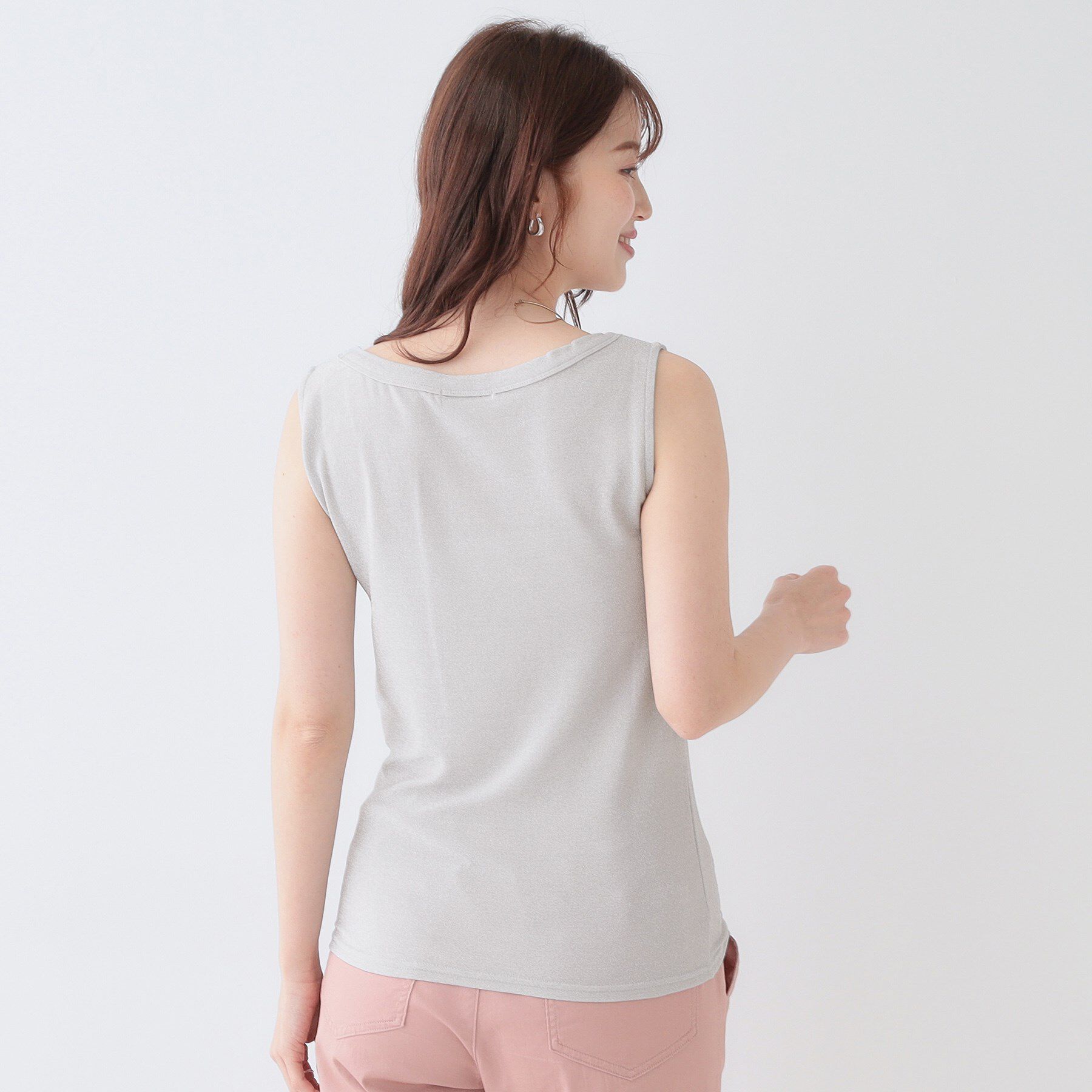 SHOO･LA･RUE「【高レビュー/S-LL】大人ヘルシーなスタイルに ラメタンクトップ」|キャミソール|