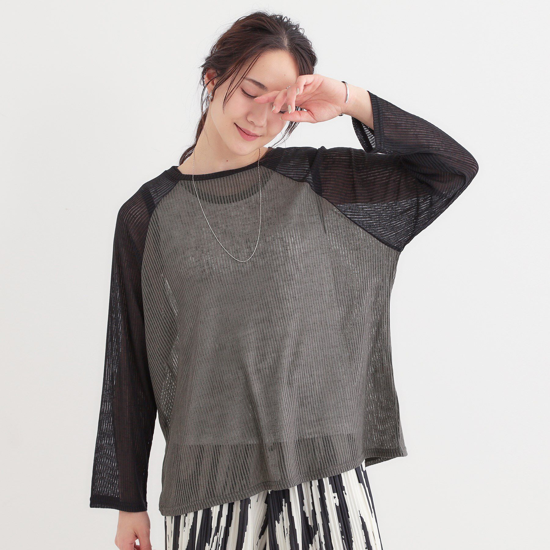 SHOO･LA･RUE「【S-LL】シアーラグランロンT」|Tシャツ・カットソー|