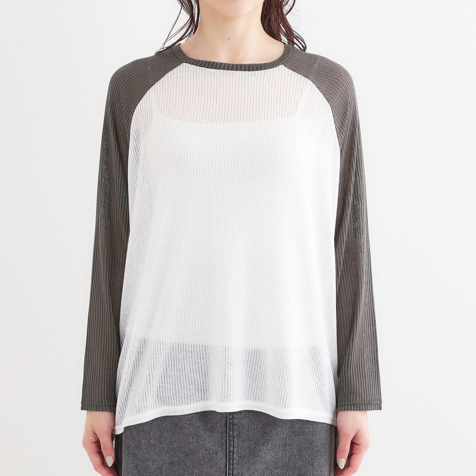 SHOO･LA･RUE「【S-LL】シアーラグランロンT」|Tシャツ・カットソー|