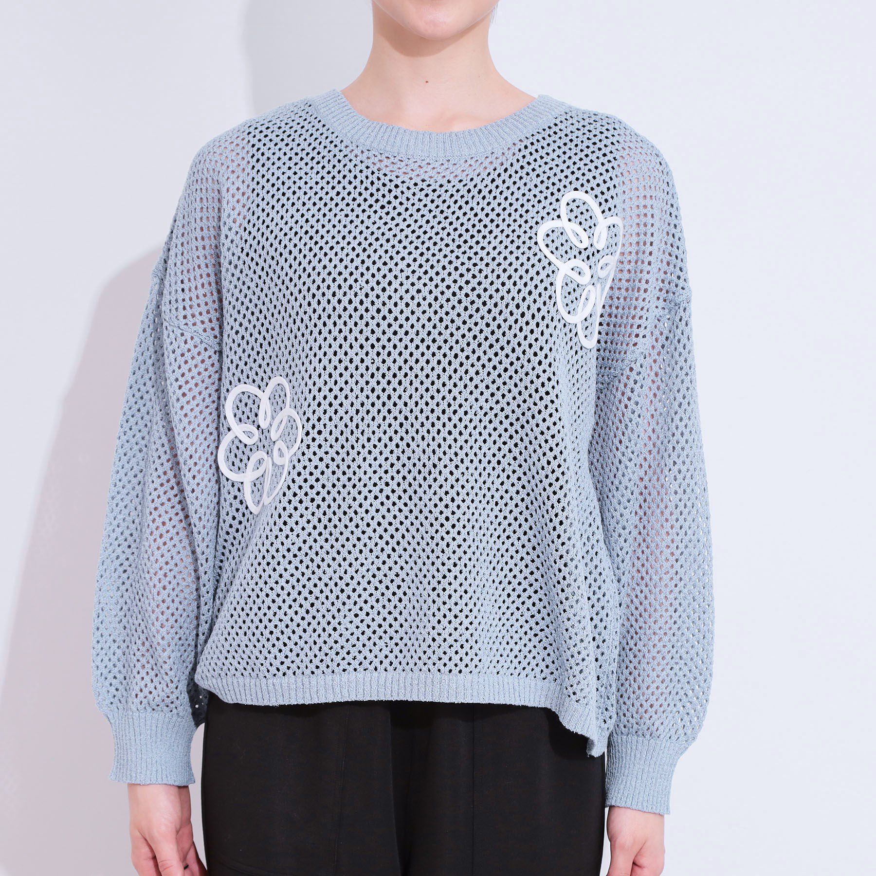 SHOO･LA･RUE「柄コード刺繍アソート メッシュ2WAYカーデ」|カーディガン|