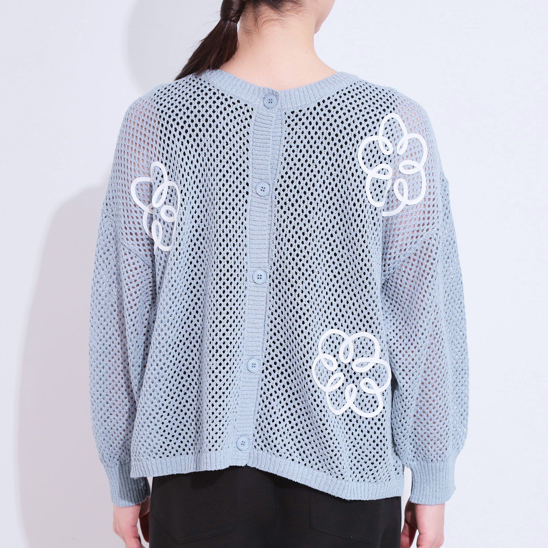 SHOO･LA･RUE「柄コード刺繍アソート メッシュ2WAYカーデ」|カーディガン|