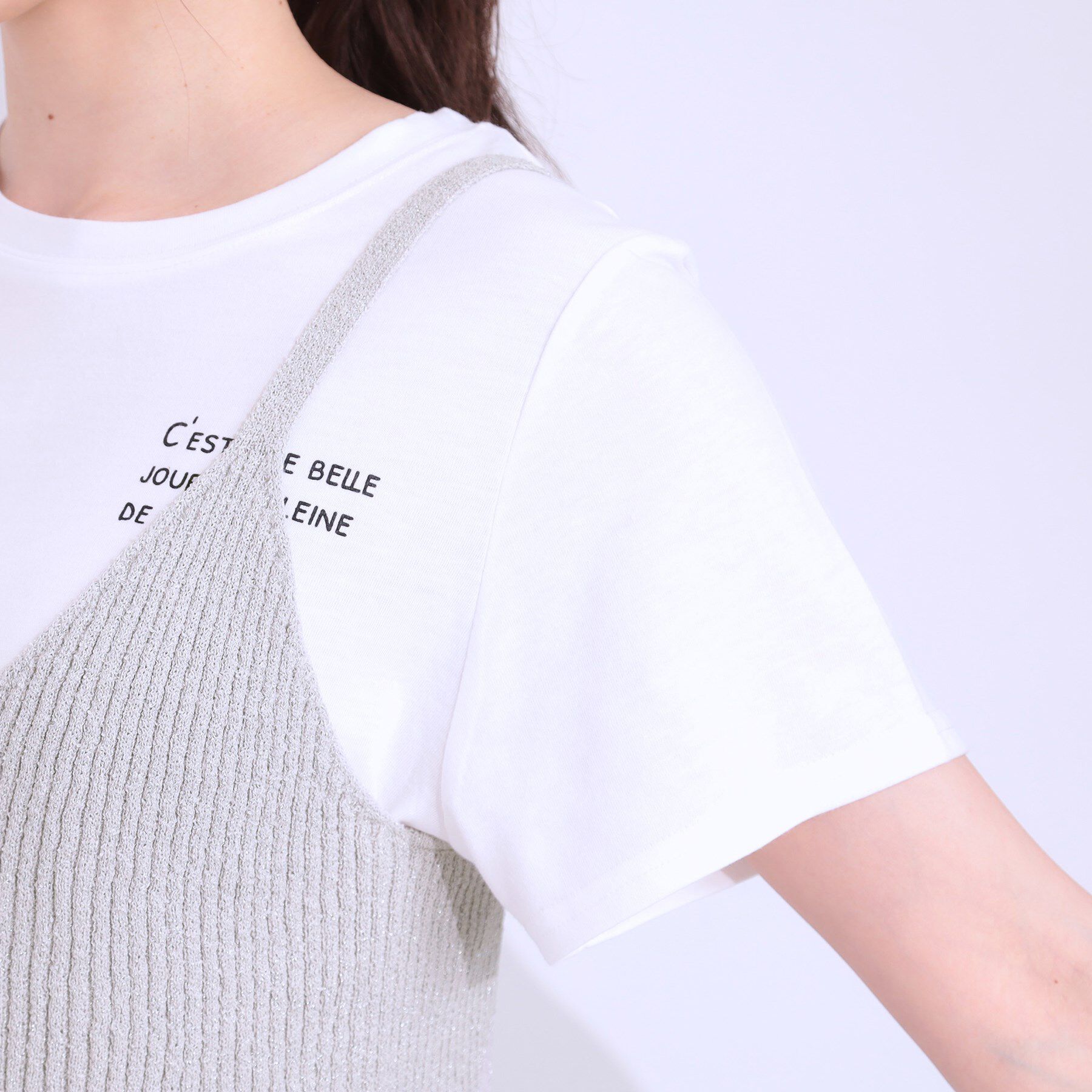 SHOO･LA･RUE「【S-LL/2点セット】ラメニットキャミ＆ロゴTシャツ」|その他|
