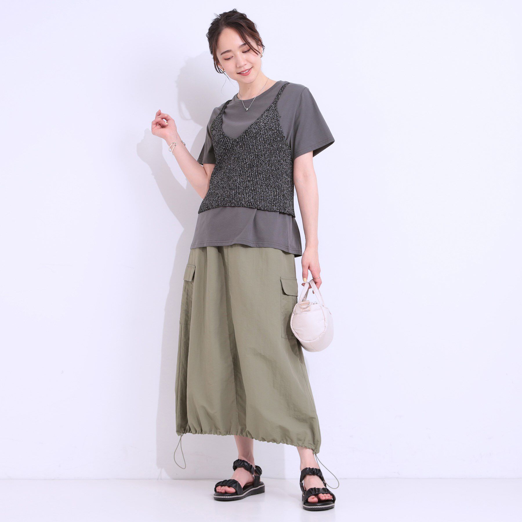 SHOO･LA･RUE「【S-LL/2点セット】ラメニットキャミ＆ロゴTシャツ」|その他|