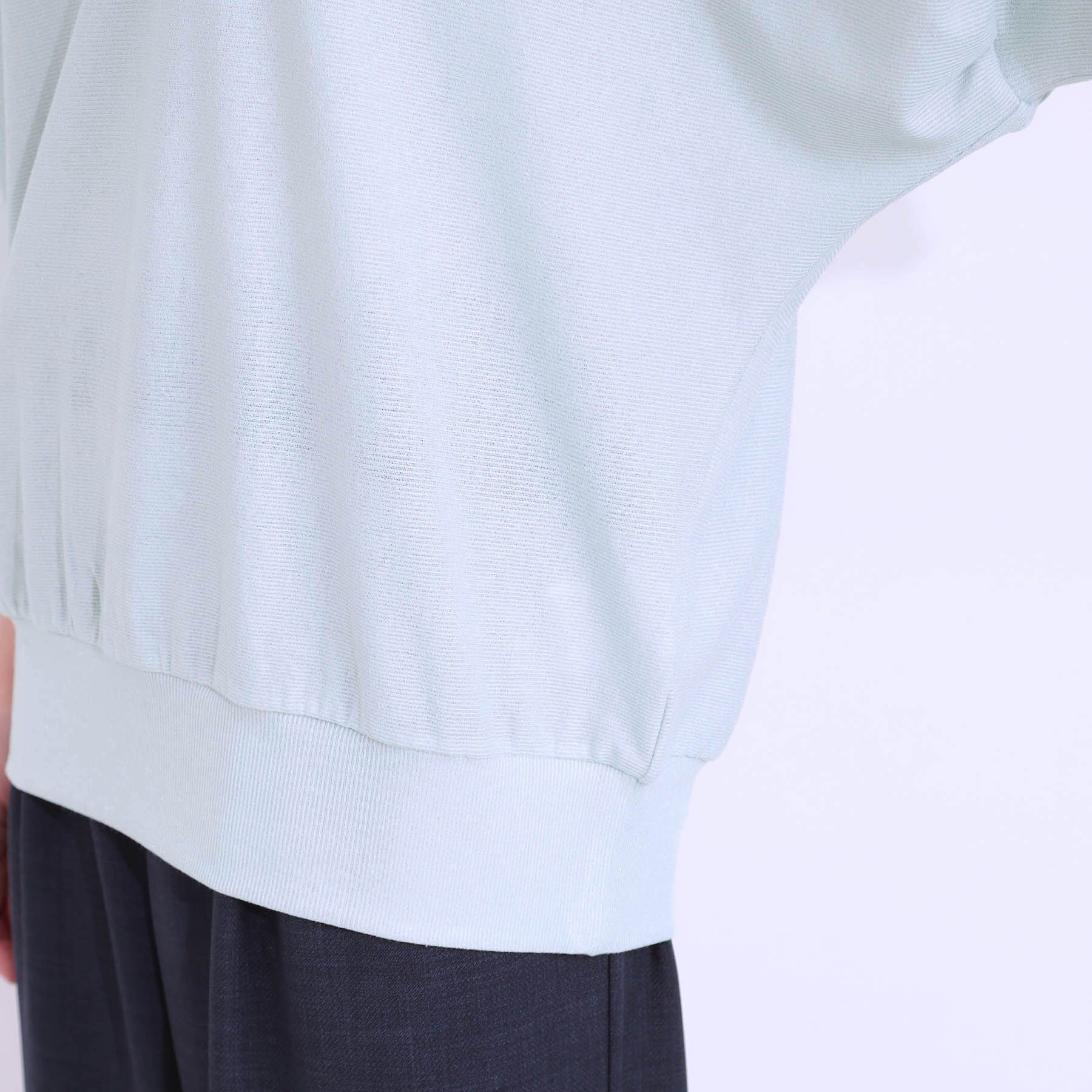 SHOO･LA･RUE「【ひんやり/UV】ほんのりラメで大人上品 お袖リブ ドルマントップス」|Tシャツ・カットソー|