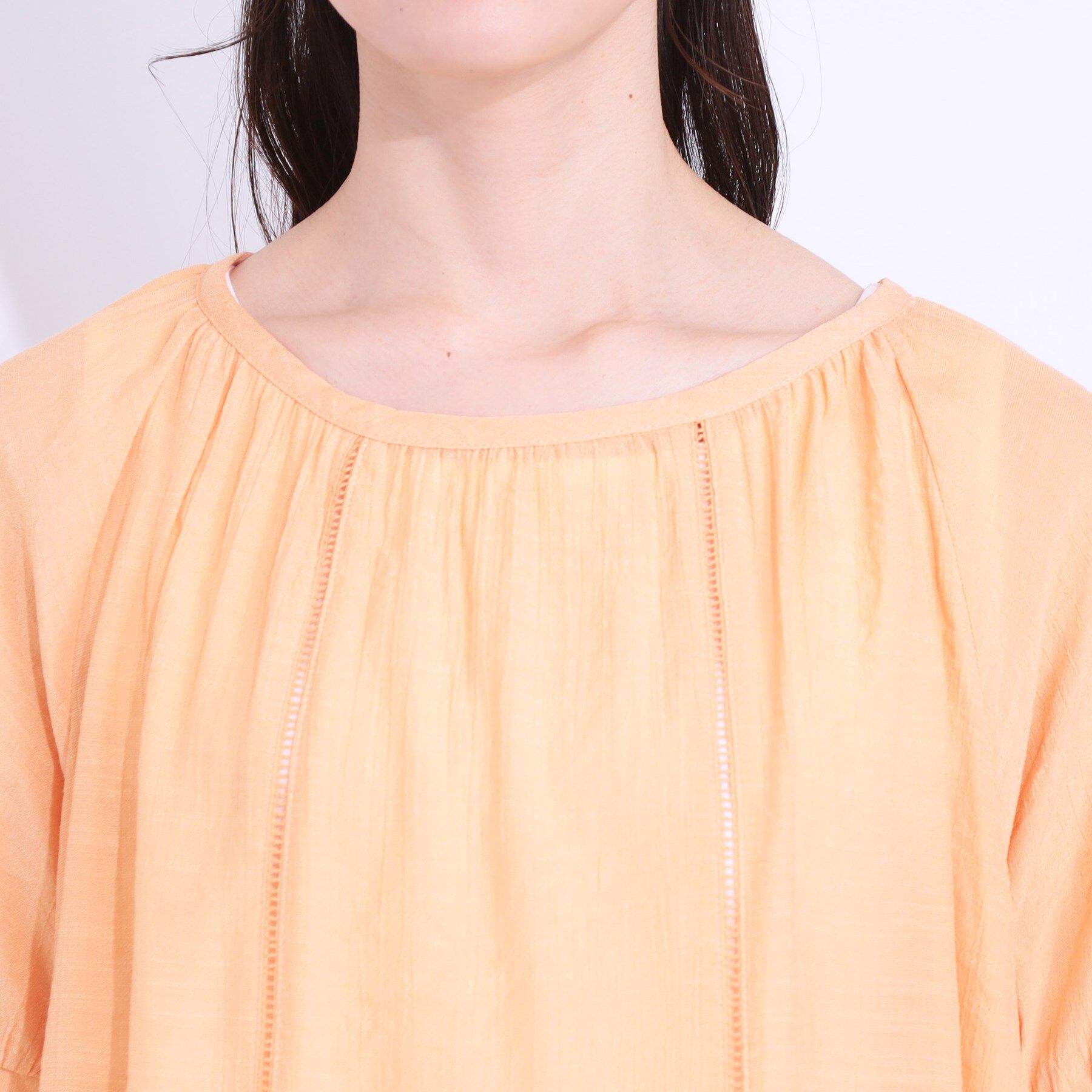 SHOO･LA･RUE「【S-LL/2点セット】インせず着られる はしごレース5分袖ブラウス」|シャツ・ブラウス|