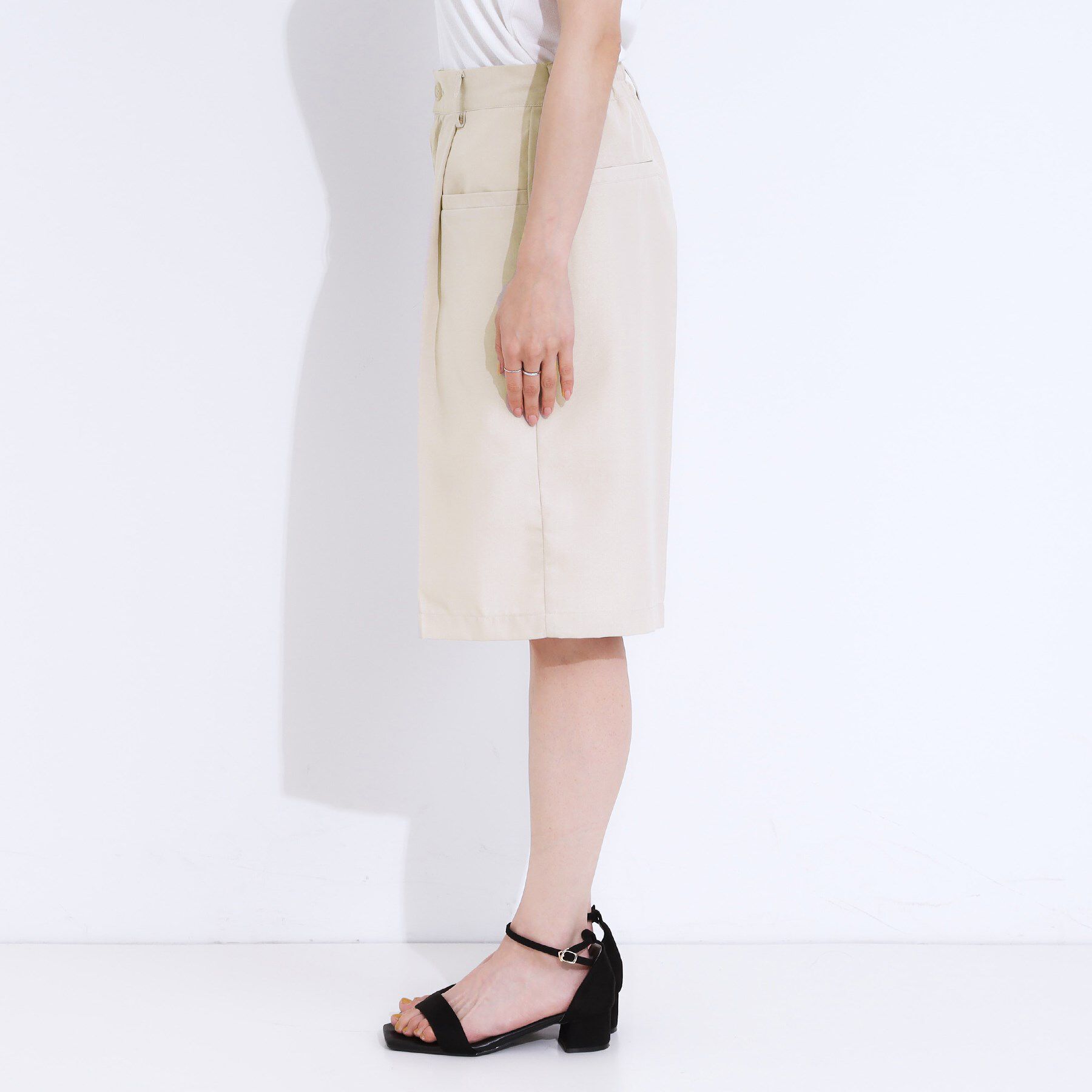 SHOO･LA･RUE「【S-LL】大人のための 麻調タックハーフパンツ」|その他|