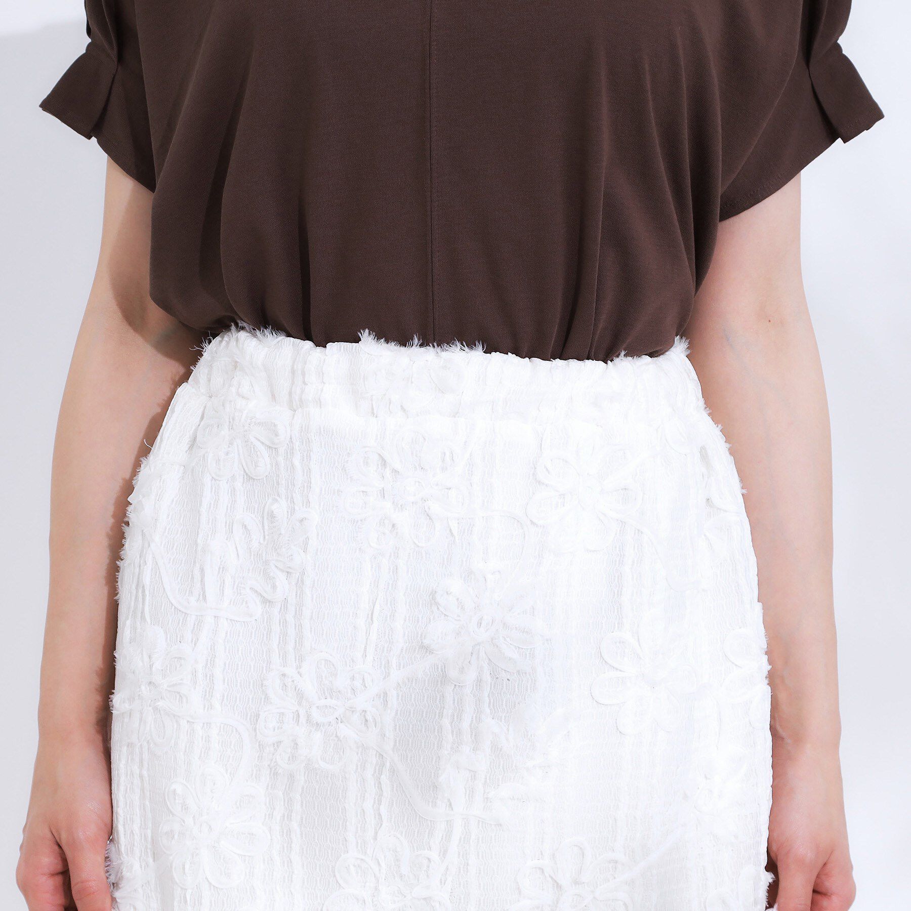 SHOO･LA･RUE「【S-LL】花柄レースナロースカート」|スカート|