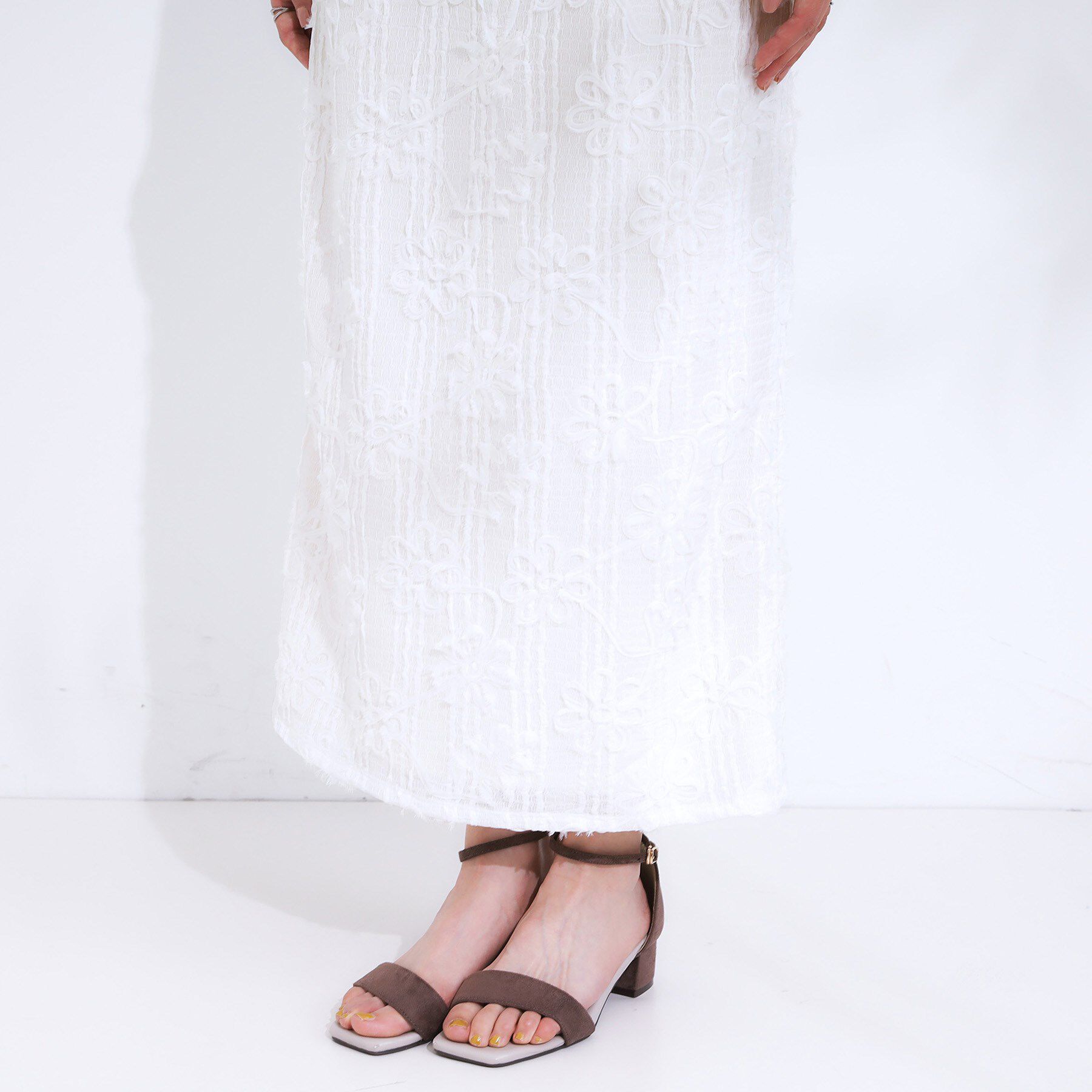 SHOO･LA･RUE「【S-LL】花柄レースナロースカート」|スカート|