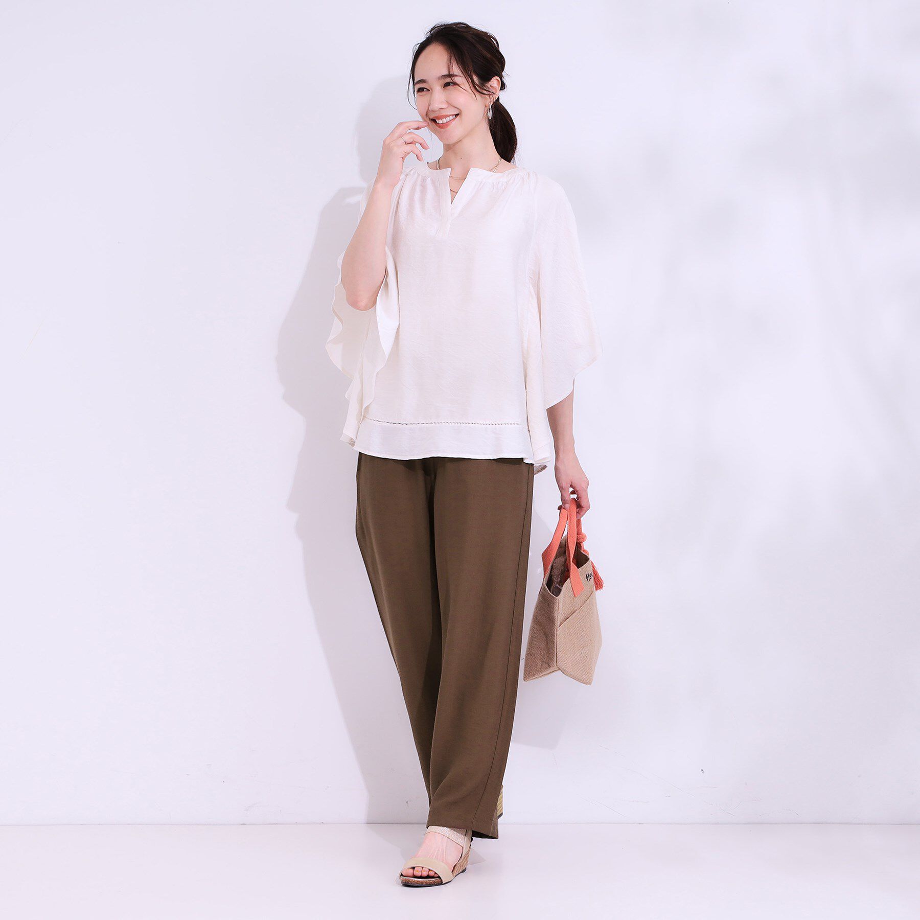 SHOO･LA･RUE「【S-LL/ひんやり】楽してきれい見え ドビースラブ ストレートパンツ」|その他|