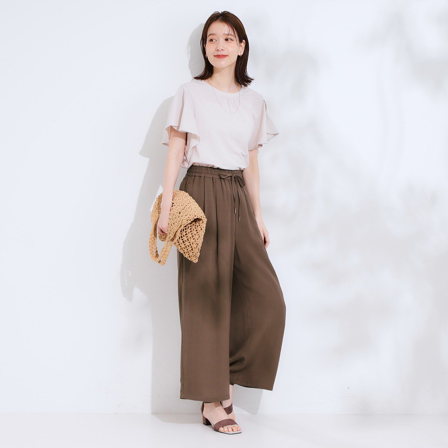 SHOO･LA･RUE「【S-LL/ひんやり】さらりと涼やか イージーワイドパンツ」|その他|