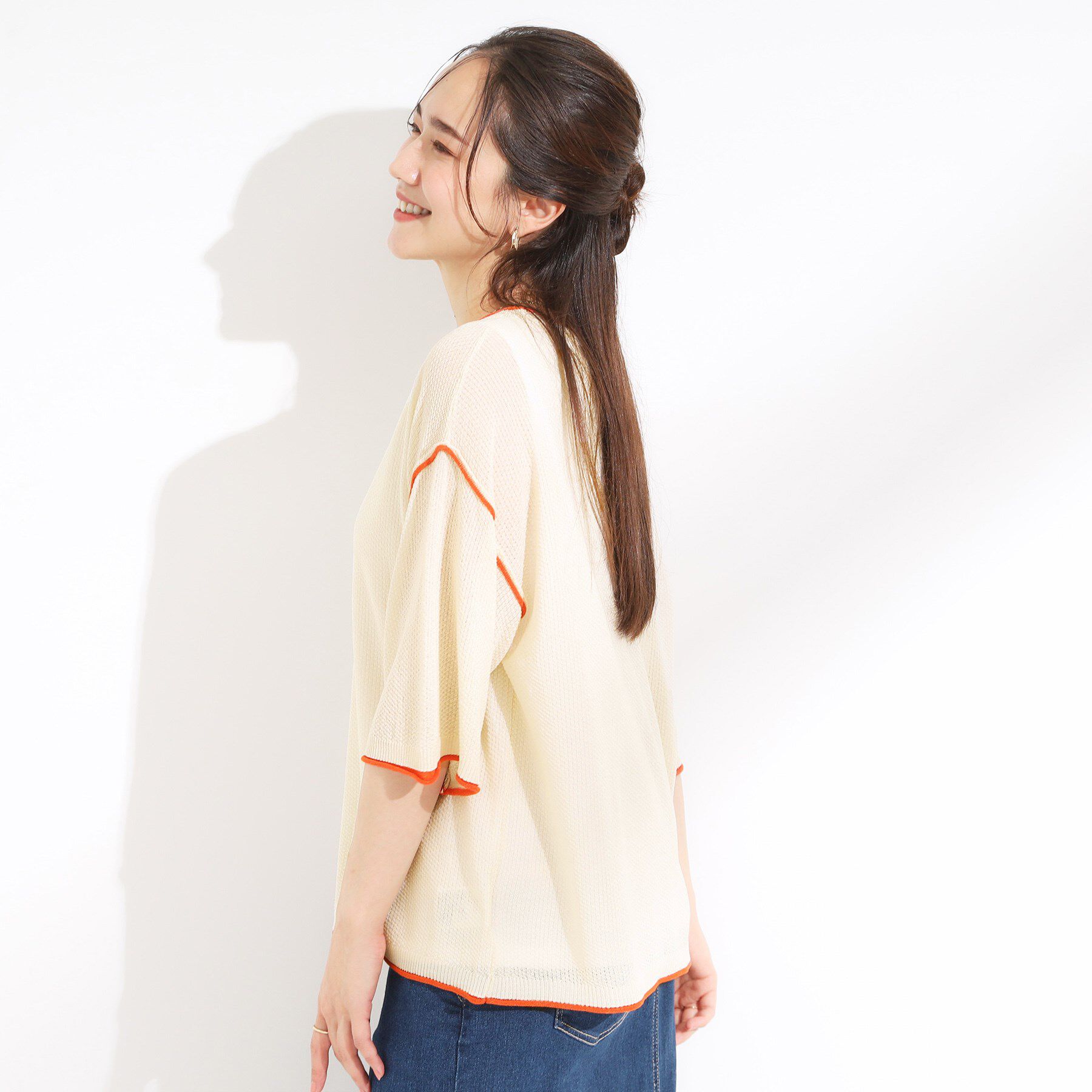 SHOO･LA･RUE「【S-LL/2点セット】配色使いがアクセント 半袖ニット+タンクトップ」|その他|