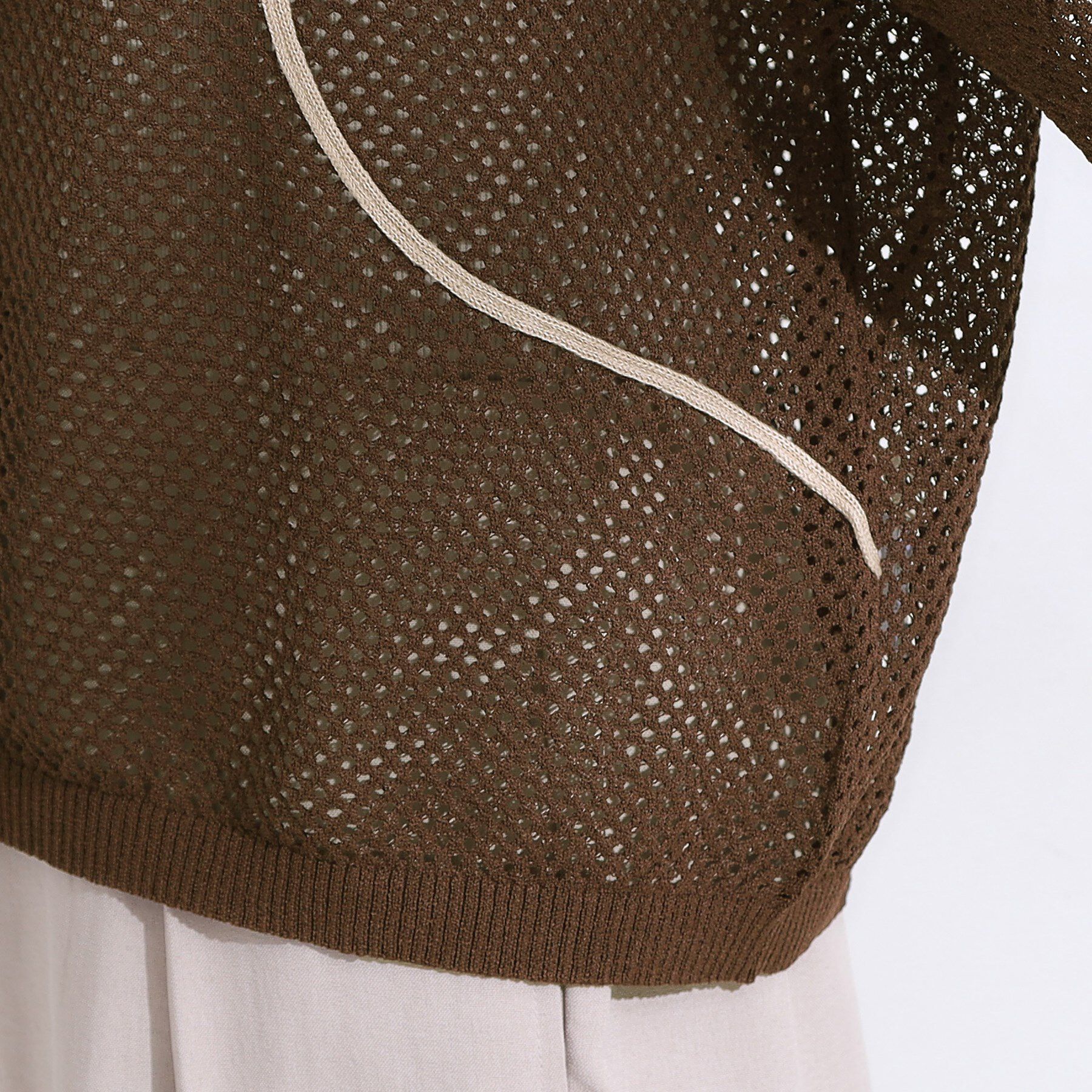 SHOO･LA･RUE「【前後2WAY/S-LL】にょろにょろ刺繍メッシュカーディガン」|カーディガン|