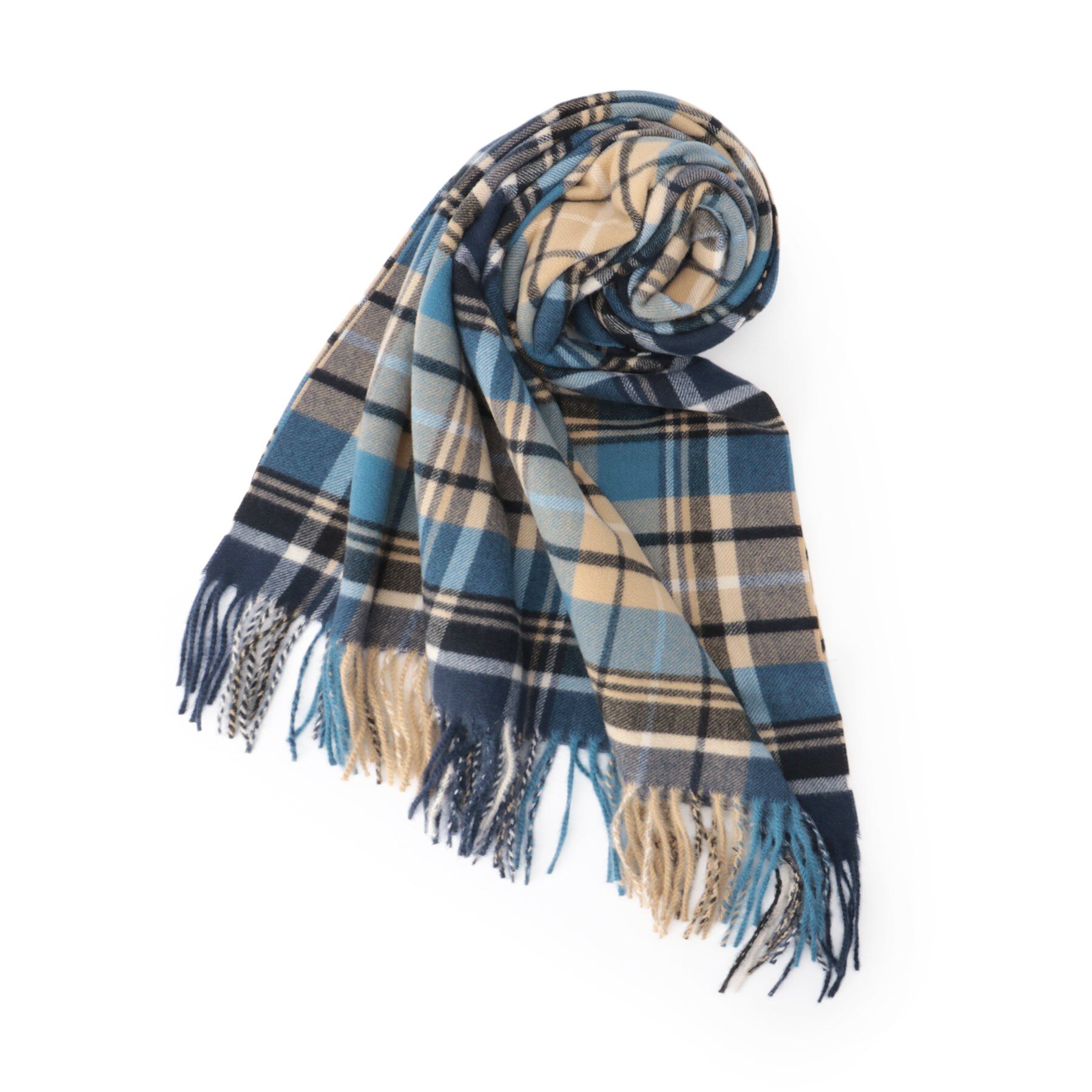 SHOO･LA･RUE「チェックストール」|ストール|ブルー(292)