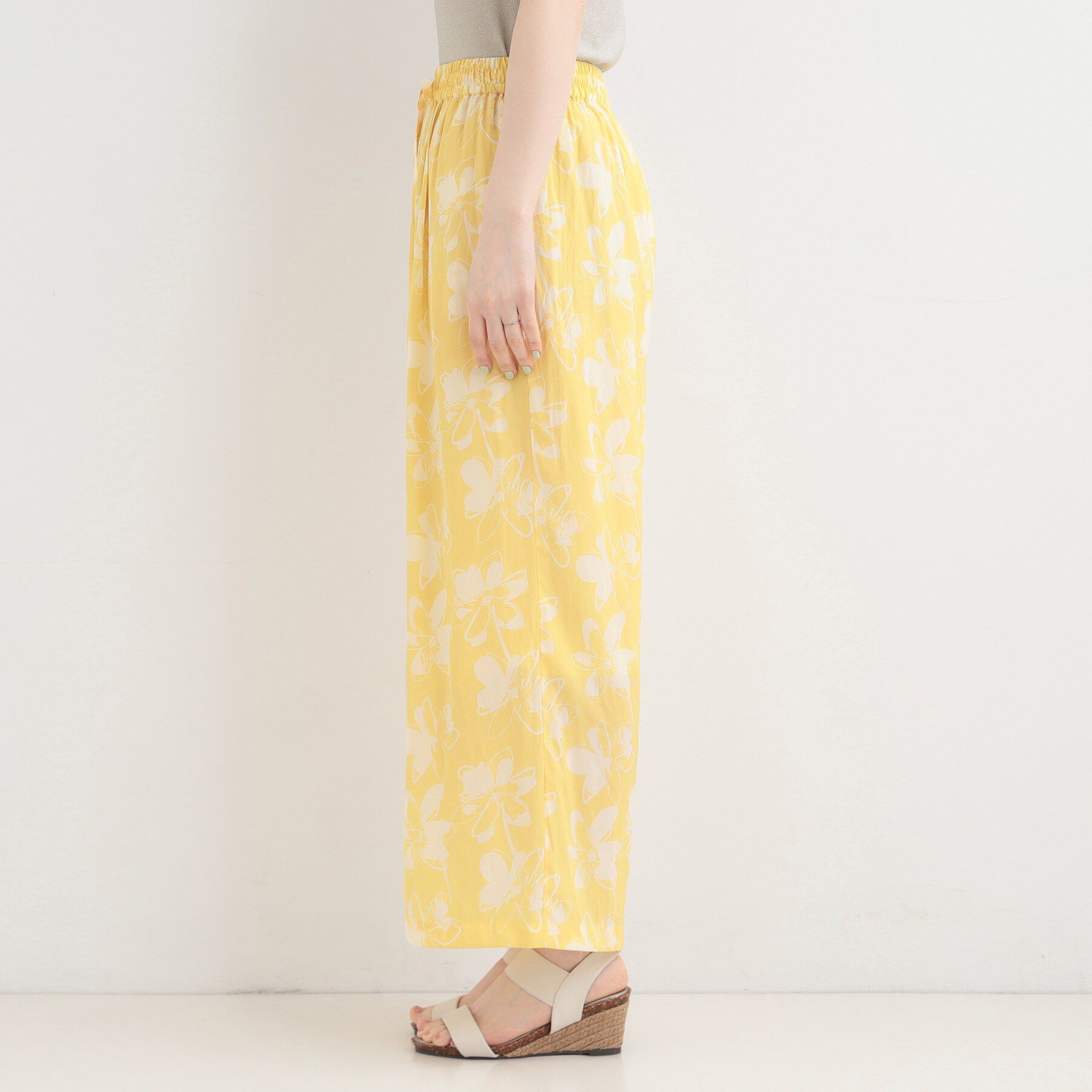 SHOO･LA･RUE「【選べる4柄/洗濯機可】さらっとしなやか　サテンワイドパンツ」|その他|