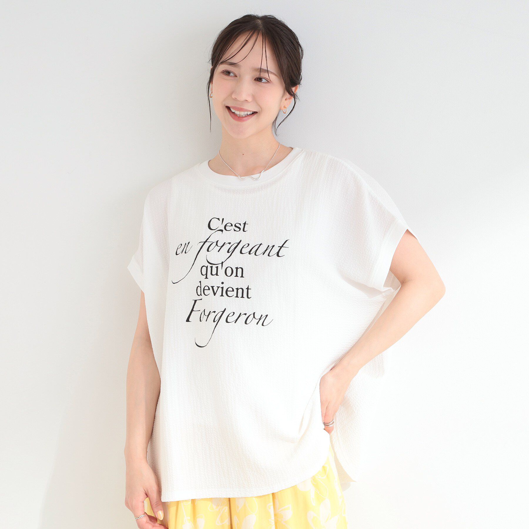 SHOO･LA･RUE「【洗濯機可】ぽこぽこさらさら アソートTシャツ」|Tシャツ・カットソー|