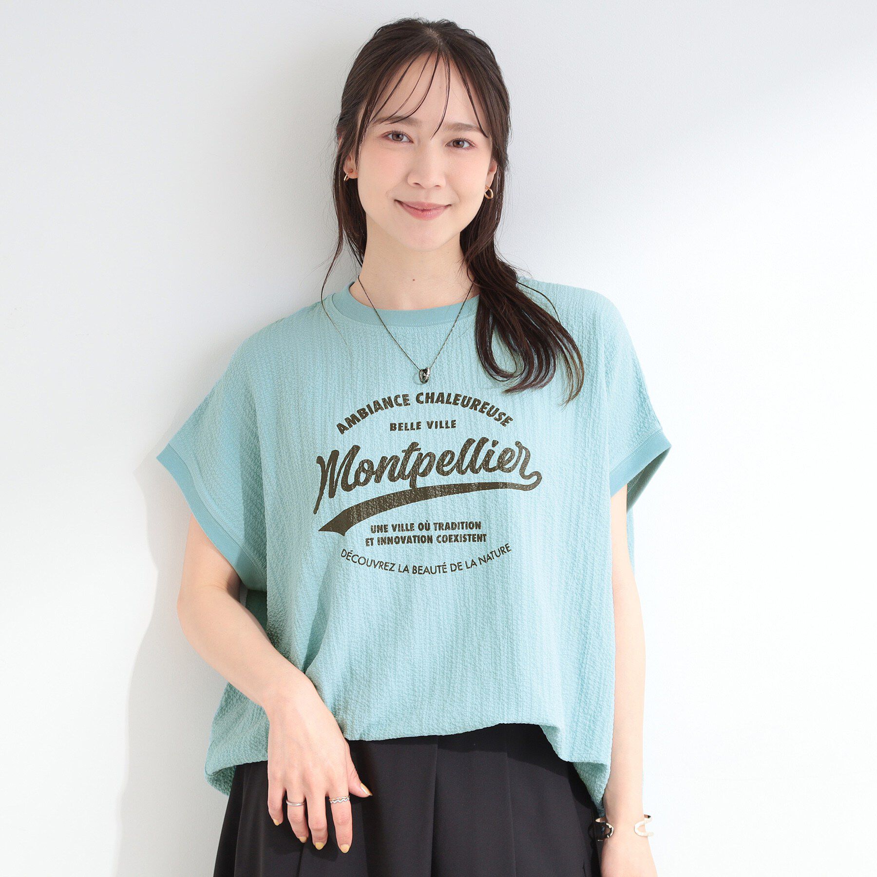 SHOO･LA･RUE「【洗濯機可】ぽこぽこさらさら アソートTシャツ」|Tシャツ・カットソー|