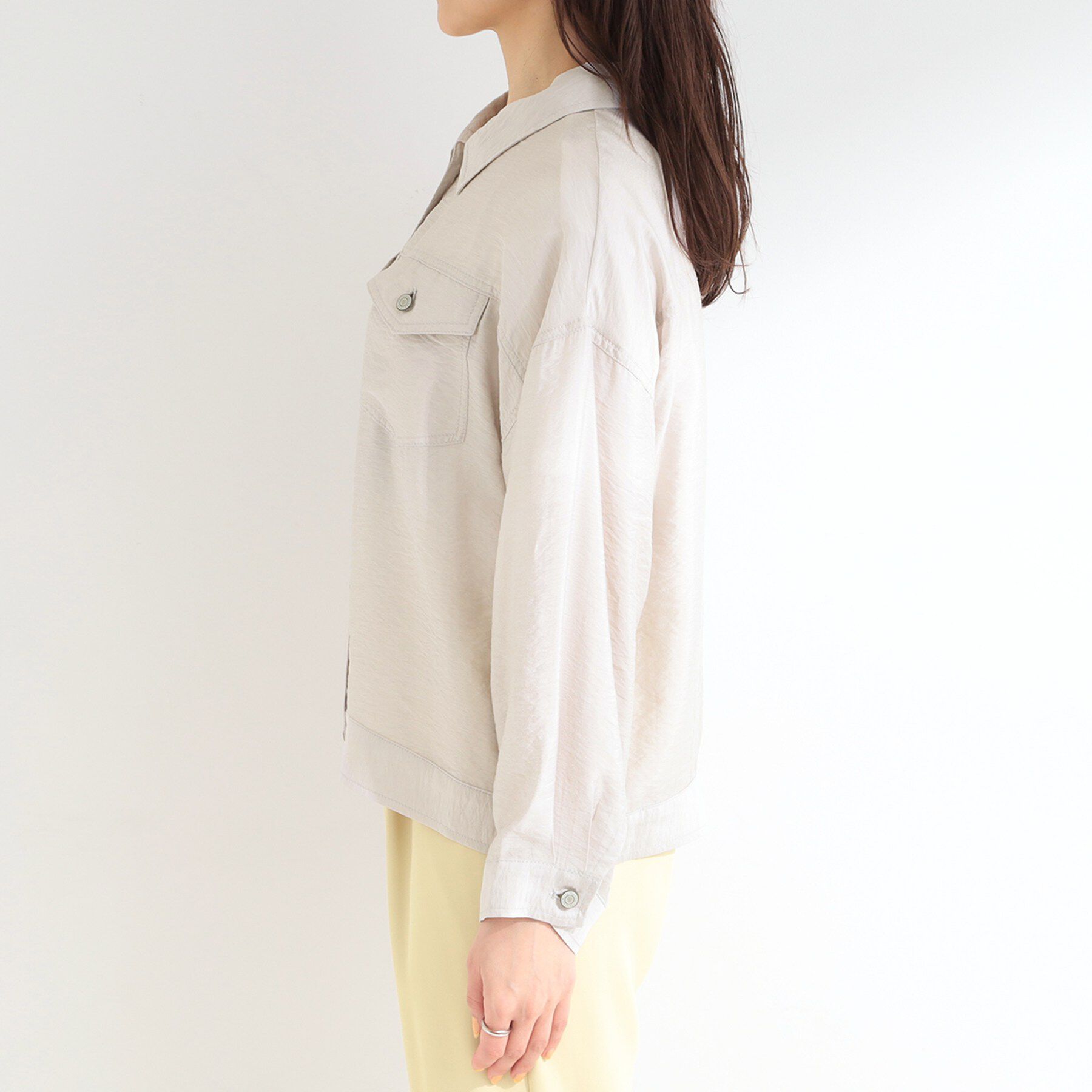 SHOO･LA･RUE「Gジャン風シアーシャツジャケット」|ブルゾン・スタジャン|