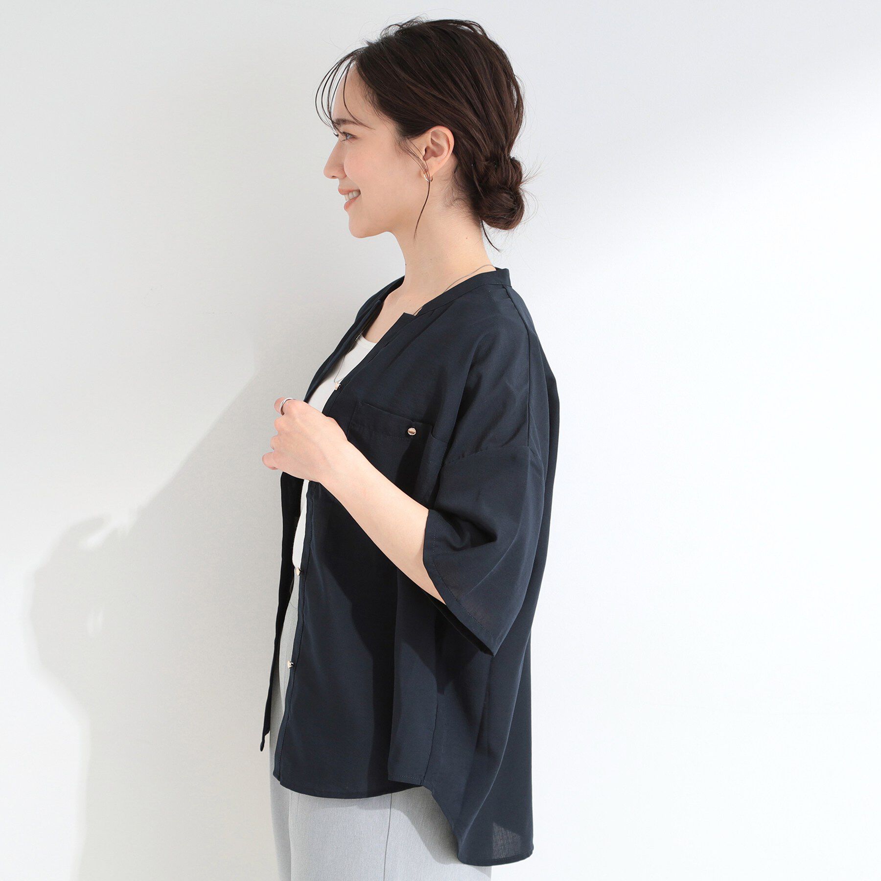 SHOO･LA･RUE「金ボタンビックポケットシャツ」|シャツ・ブラウス|