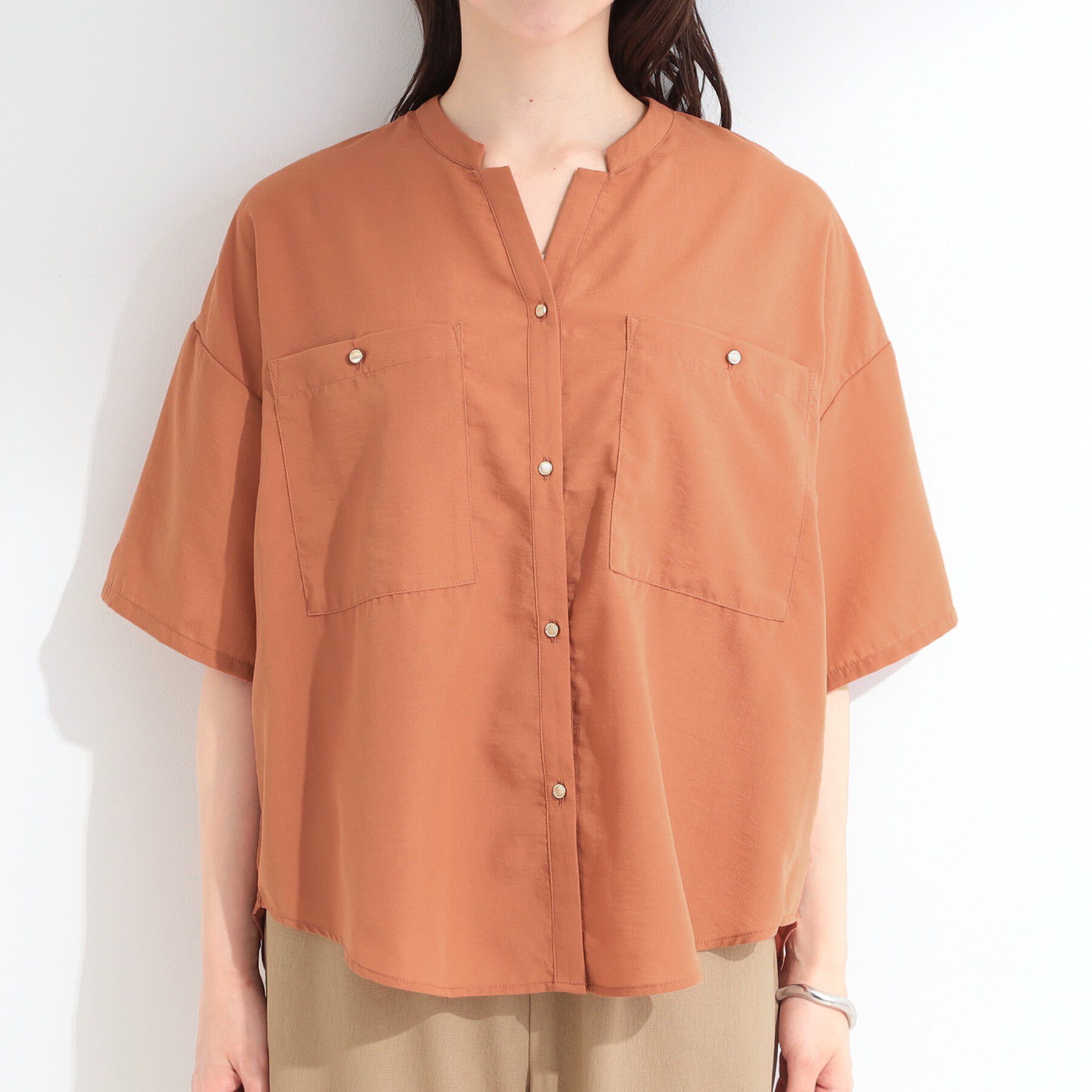 SHOO･LA･RUE「金ボタンビックポケットシャツ」|シャツ・ブラウス|