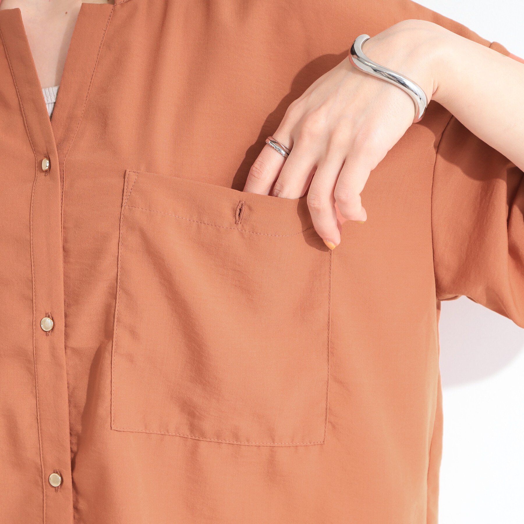 SHOO･LA･RUE「金ボタンビックポケットシャツ」|シャツ・ブラウス|