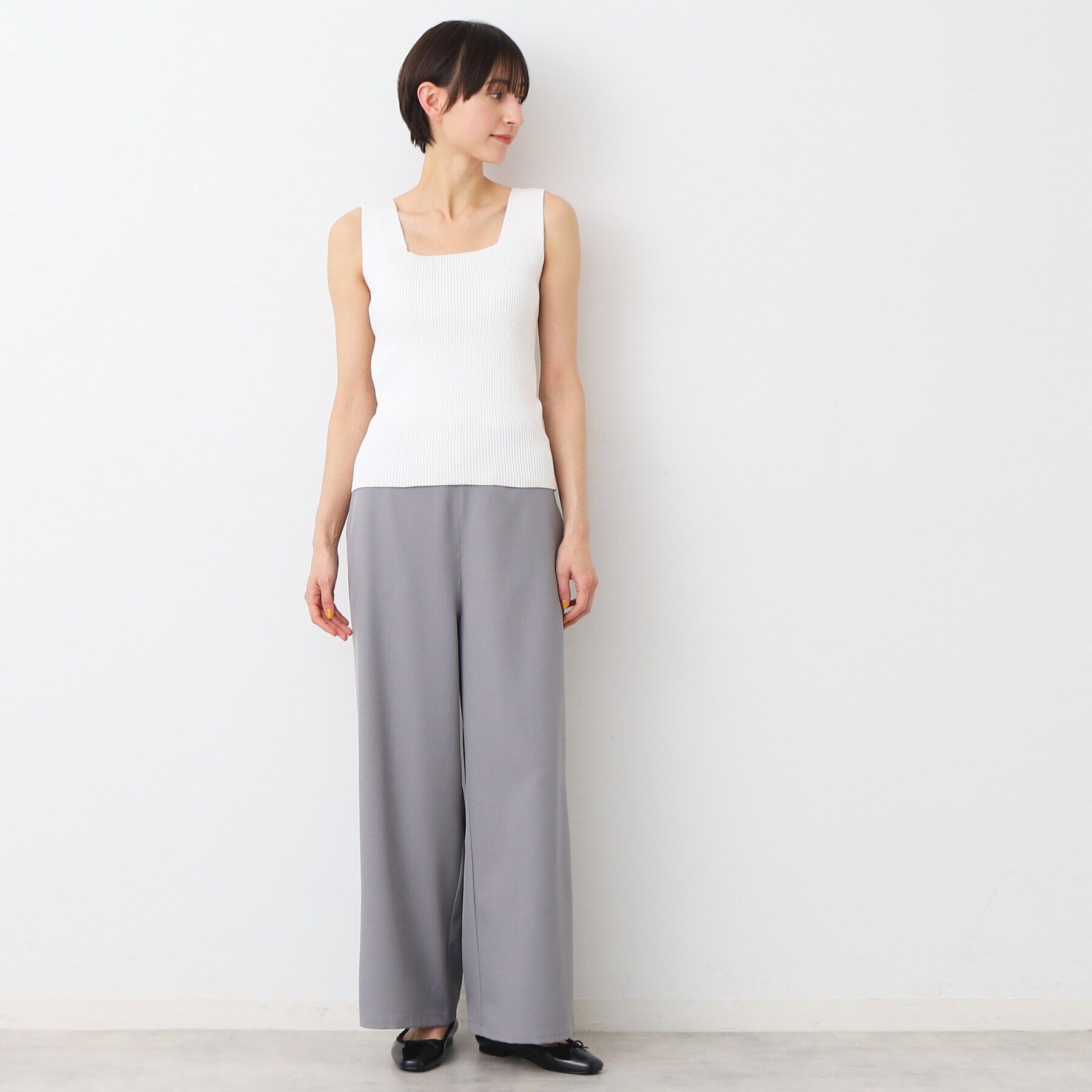 Dessin「【洗える】ニットリブタンクトップ」|キャミソール|