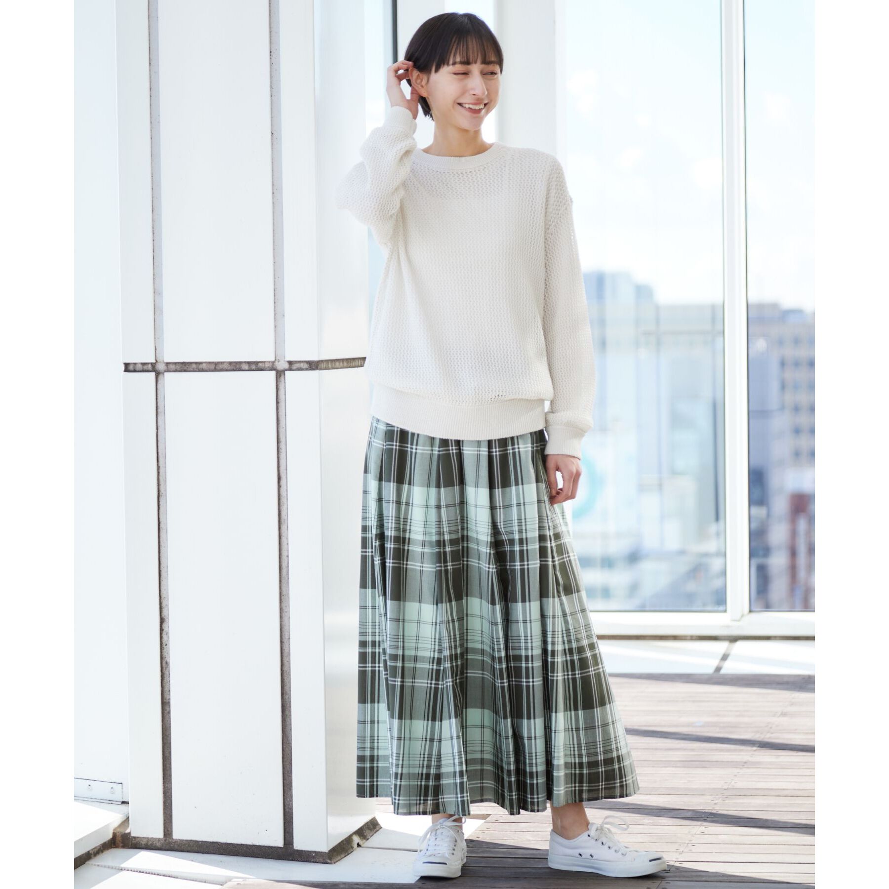 Dessin「【ウエストゴム・洗える】映えチェック柄スカート（XS～L）」|スカート|