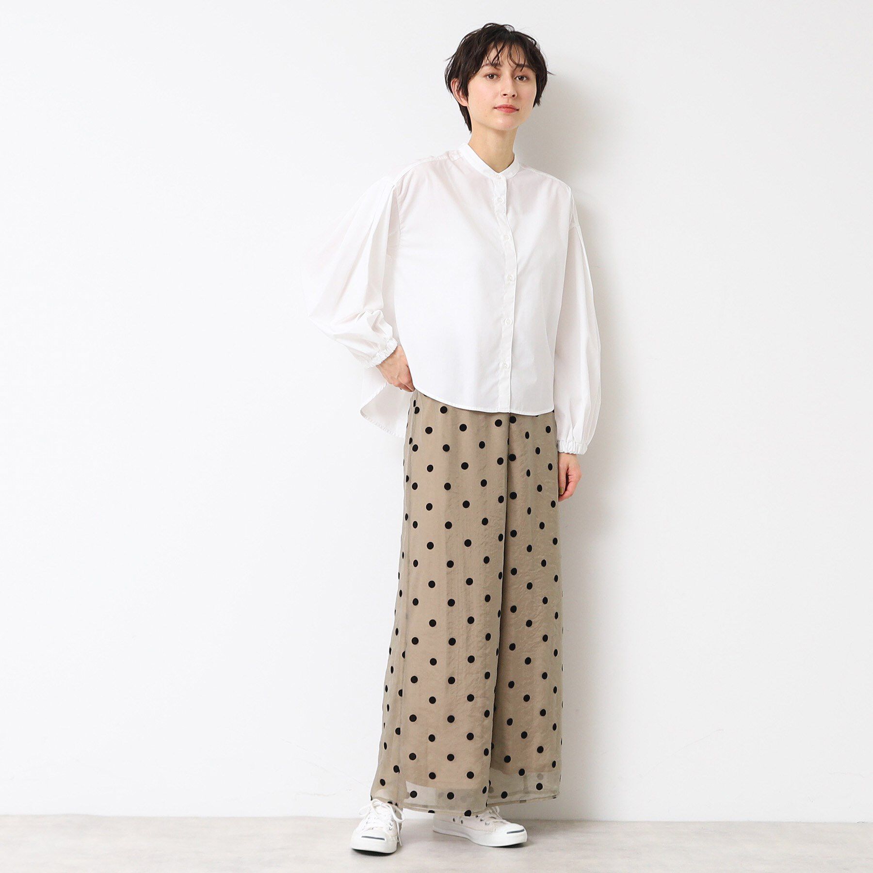 Dessin「【洗える】バンドカラー袖デザインシャツ（S～L）」|シャツ・ブラウス|