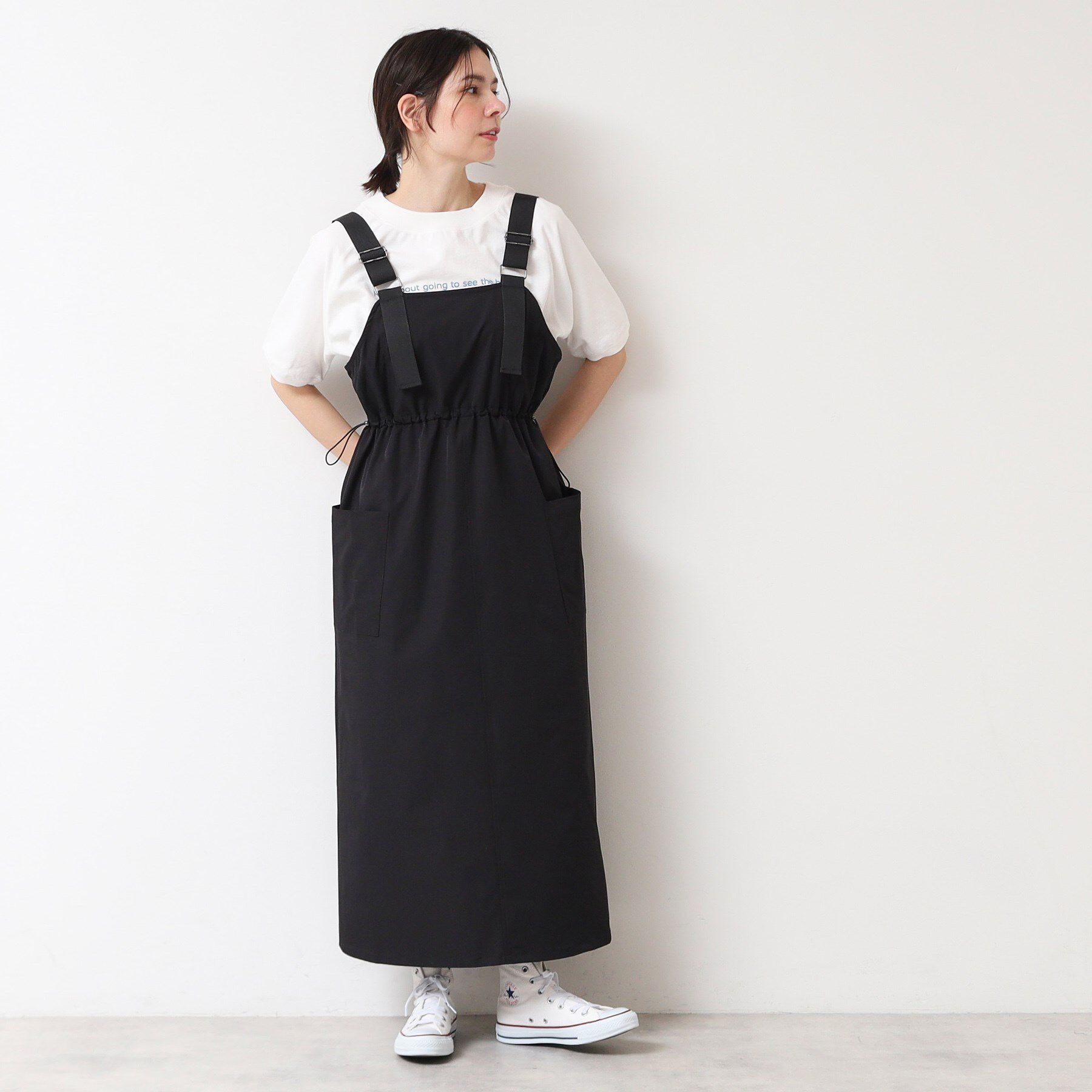 Dessin「【洗える】ベルト付きワークジャンスカ（S～L）」|ワンピース|ブラック(019)