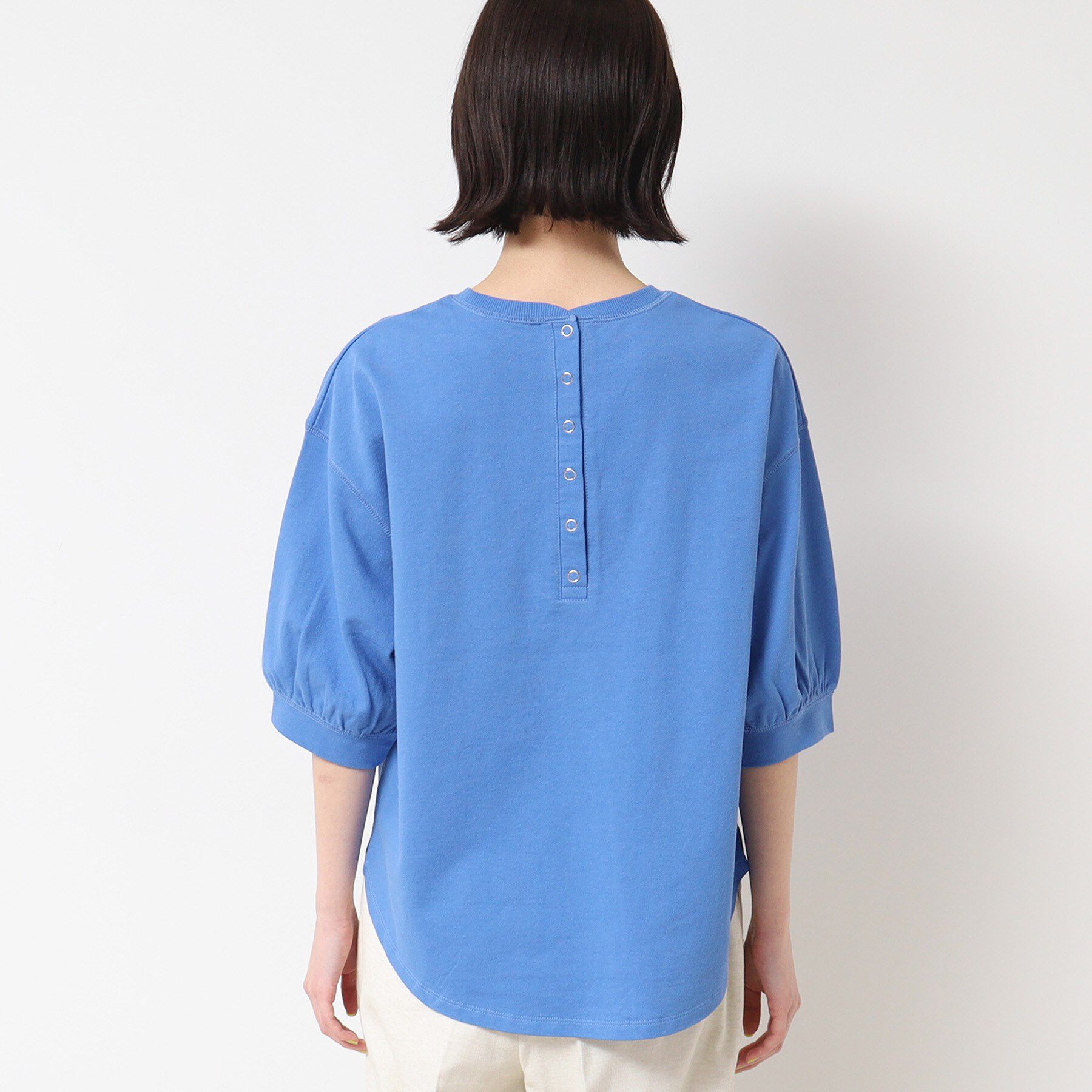 Dessin「【360度可愛い・洗える】バックヘンリーカットソー（5分袖/XS～L）」|Tシャツ・カットソー|