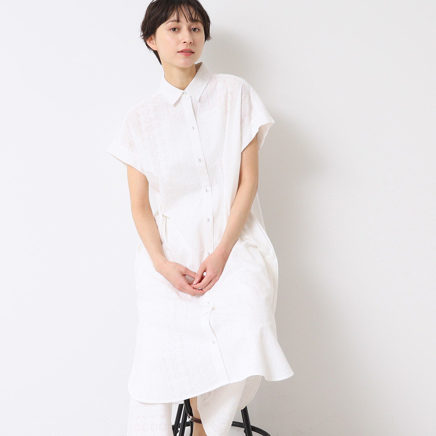 Dessin「【インド刺繍・セットアップ可能・洗える】シャツワンピース」|ワンピース|