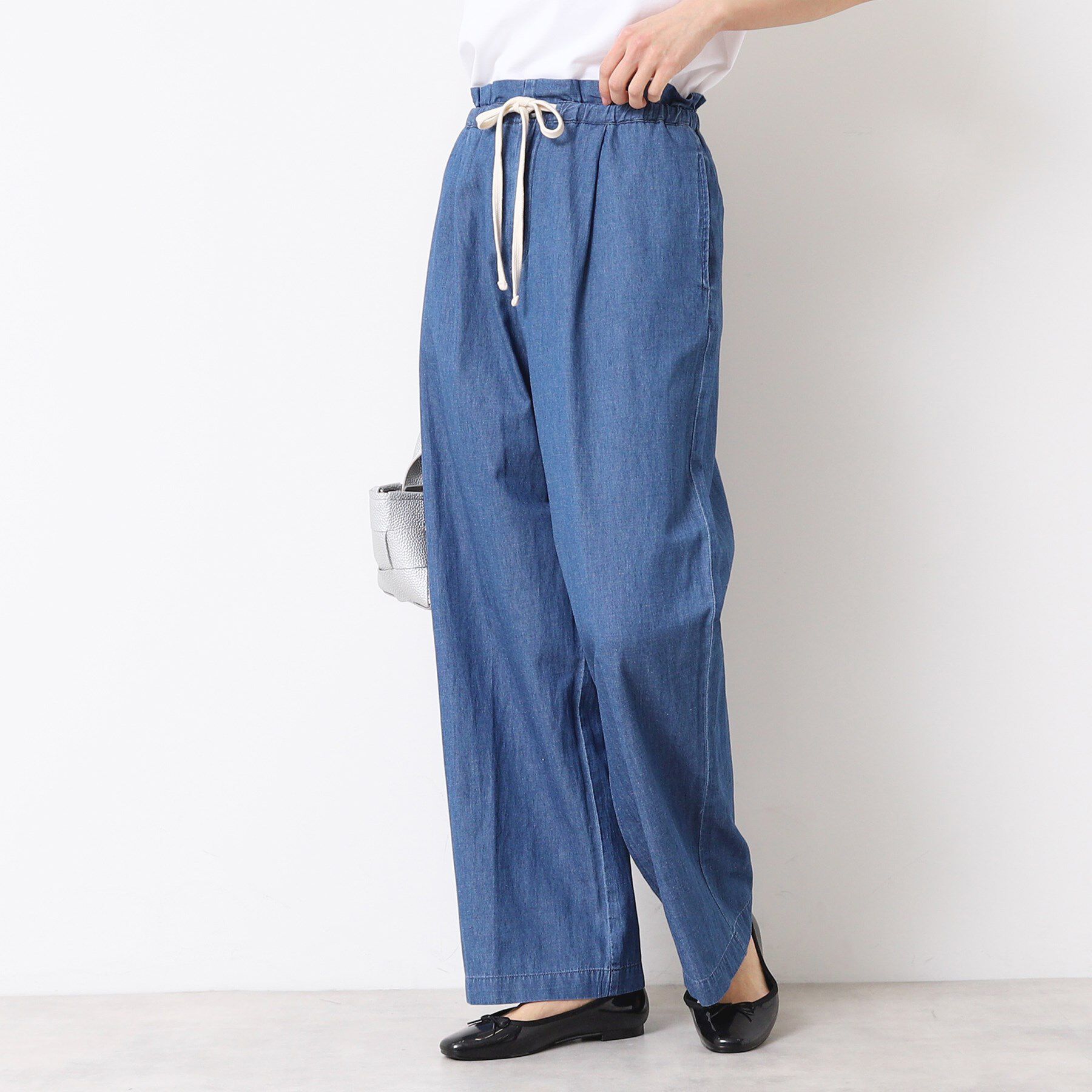 Dessin「【ウエストゴム・洗える】リネンブレンドデニム調イージーパンツ（XS～L）」|その他|
