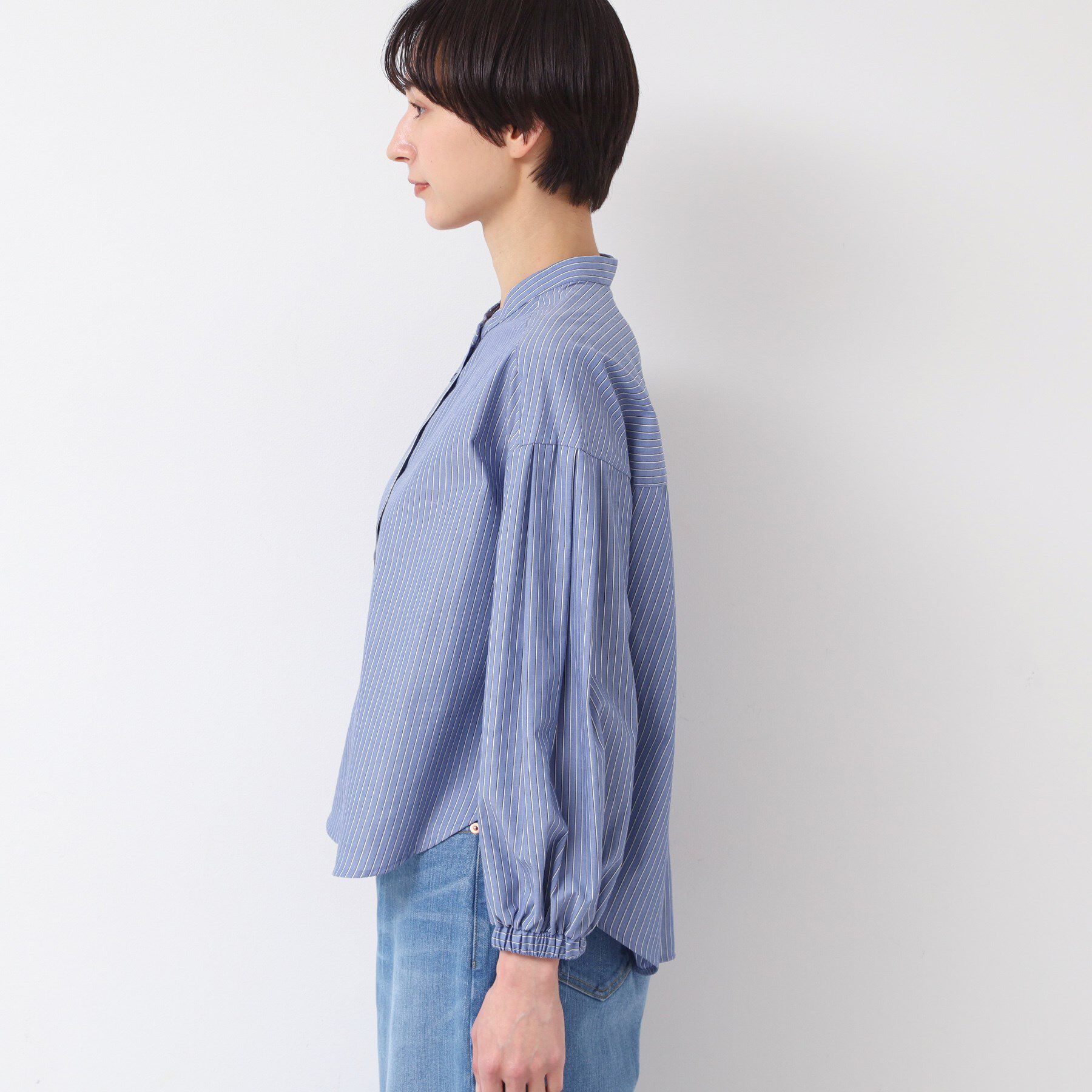 Dessin「【洗える・4サイズ展開】バンドカラーシャツ（XS～L）」|シャツ・ブラウス|