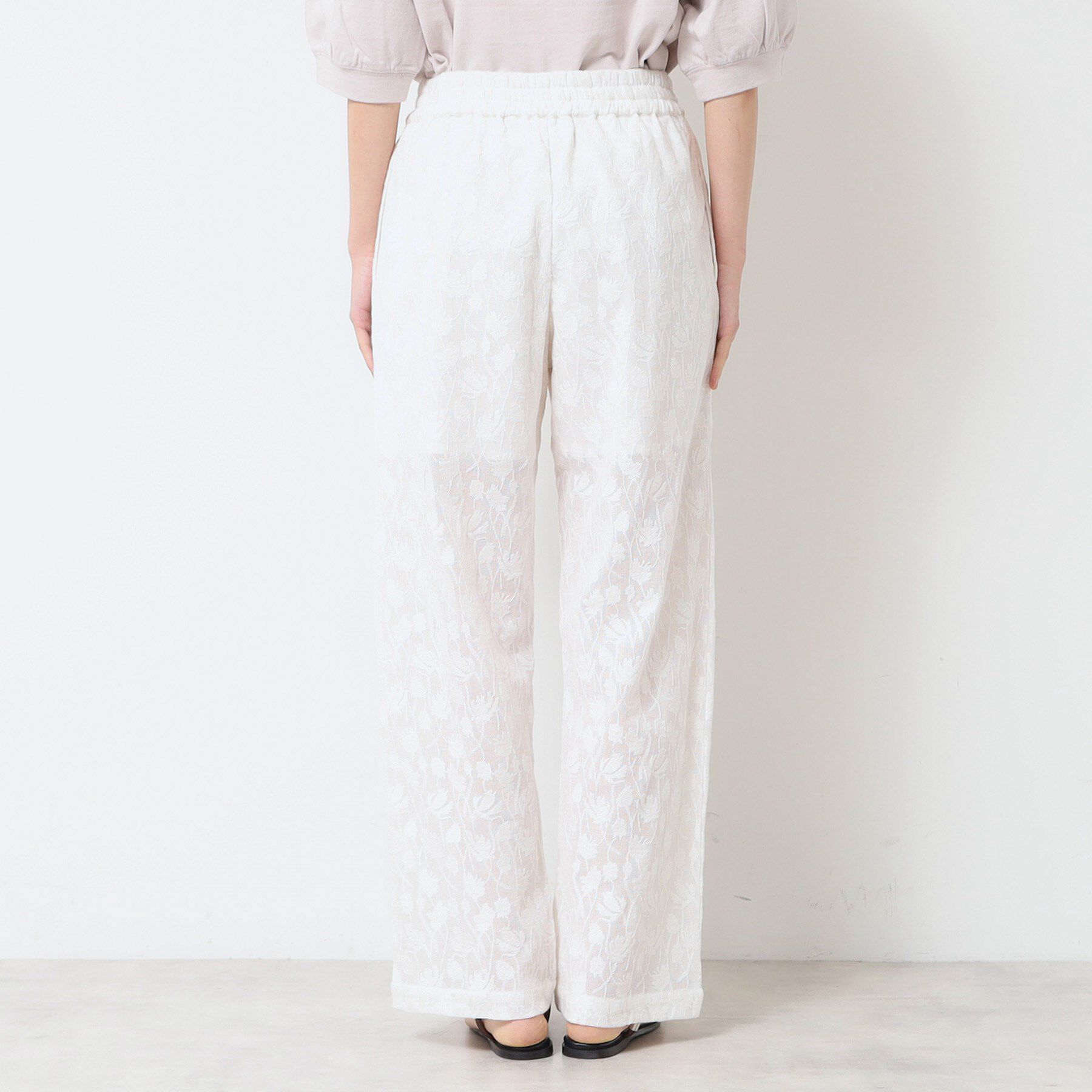 Dessin「【ウエストゴム・洗える】刺繍柄インドレースパンツ」|その他|