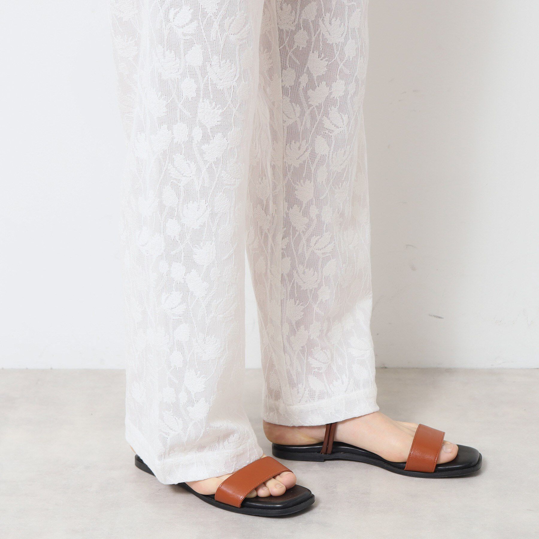 Dessin「【ウエストゴム・洗える】刺繍柄インドレースパンツ」|その他|