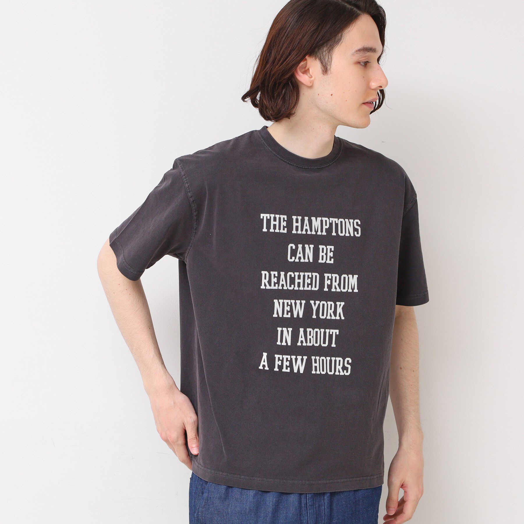 Dessin「【ユニセックス・洗える】ピグメントTシャツ」|Tシャツ・カットソー|チャコールグレー(0