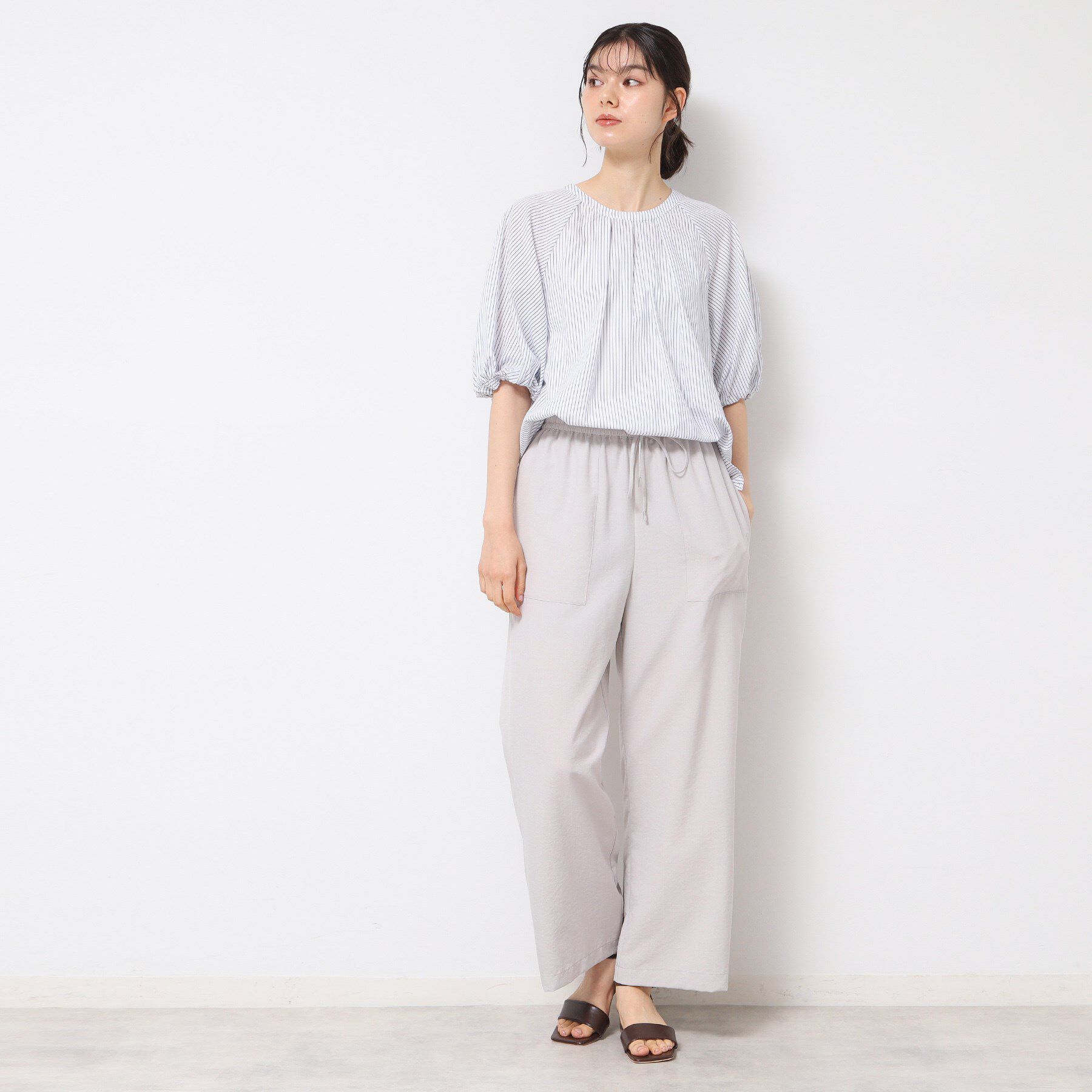 Dessin「【洗える】ギャザー入りバルーンスリーブブラウス」|シャツ・ブラウス|